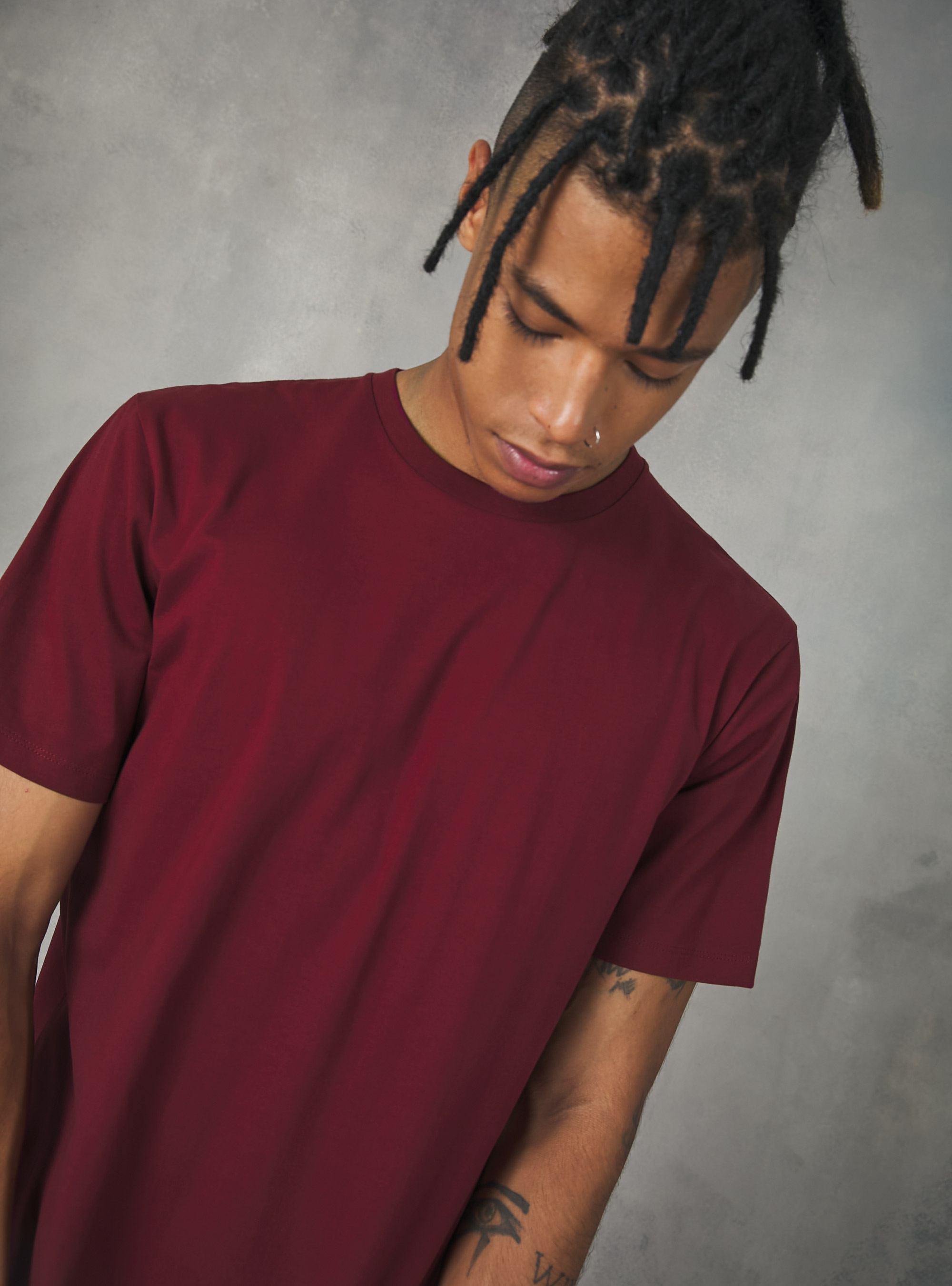 Cotton crew-neck T-shirt, BO2 BORDEAUX MEDIUM