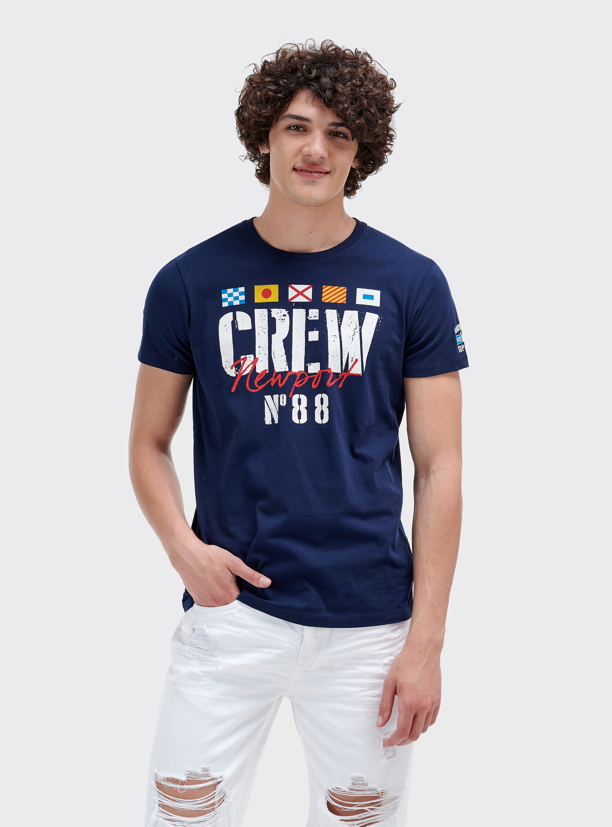 Printed t-shirt, BLUE