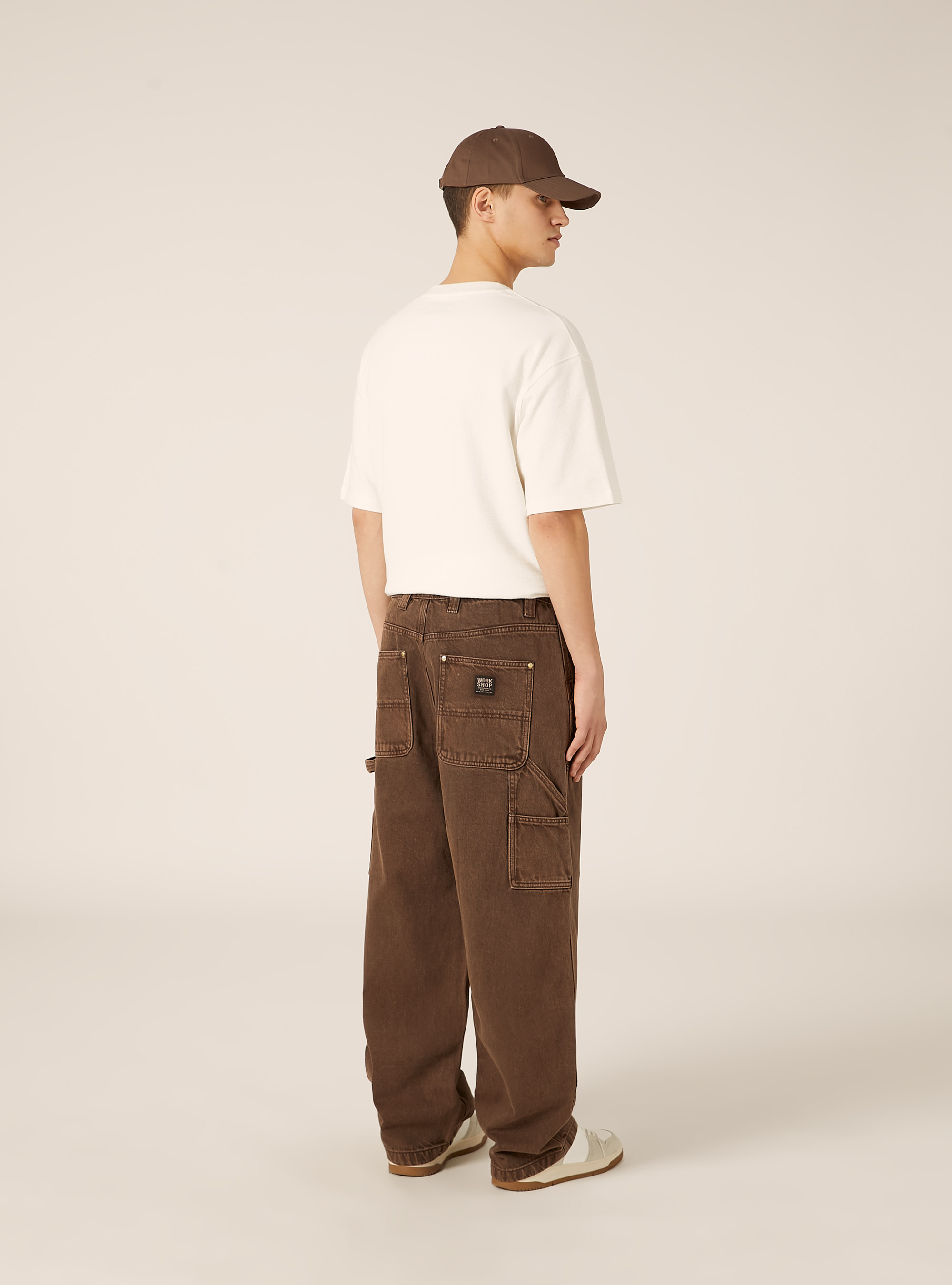 Carpenter in denim colorato, BR2 BROWN MEDIUM