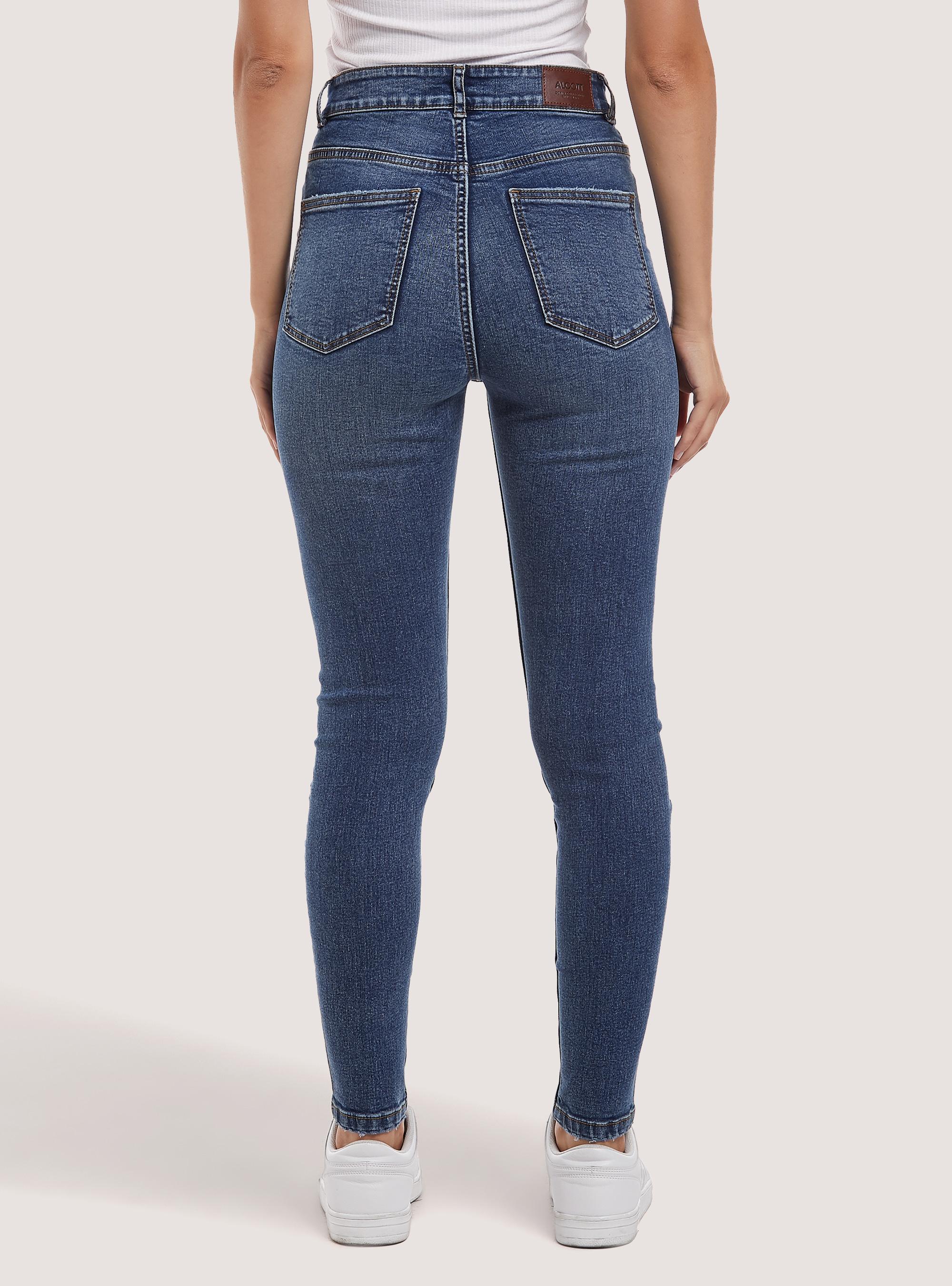 Skinny super high waist jeans, D003 MEDIUM BLUE