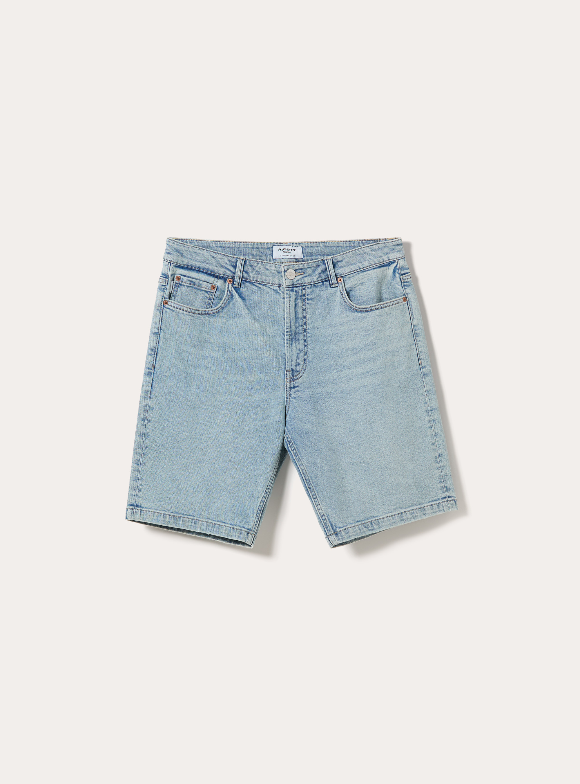 Jeans bermuda slim, D004 MEDIUM LIGHT BLUE