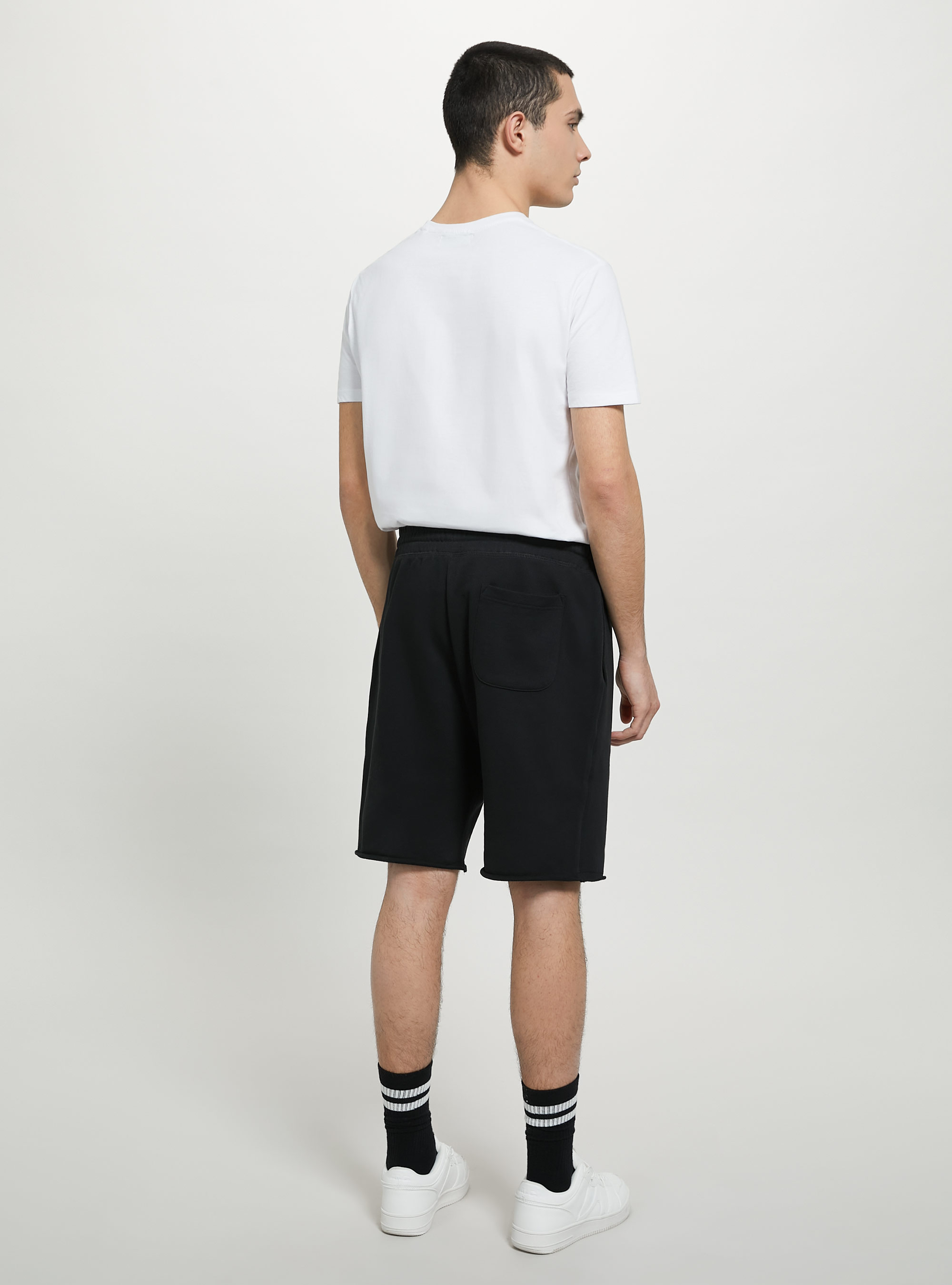Bermuda jogger in cotone, BK1 BLACK