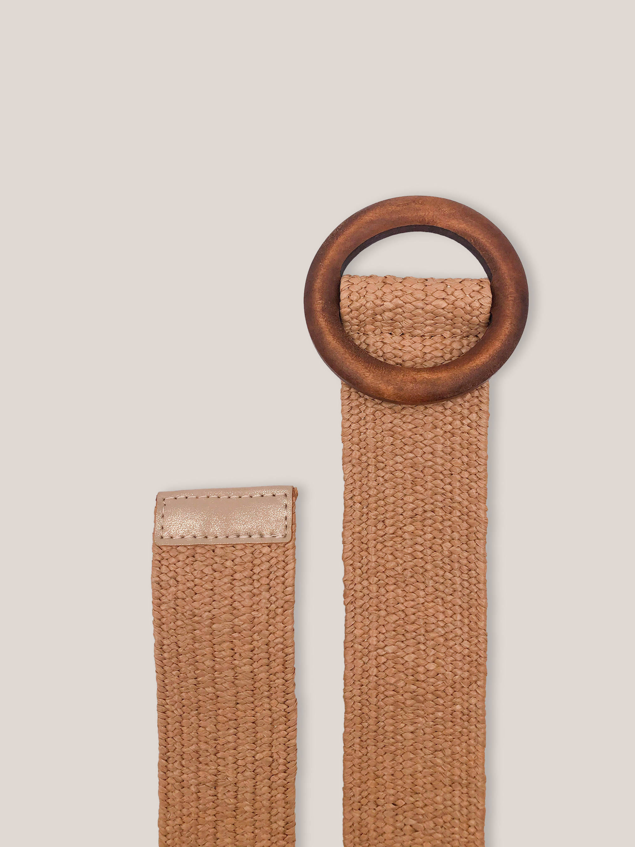 Ceinture effet raffia, C581 BEIGE