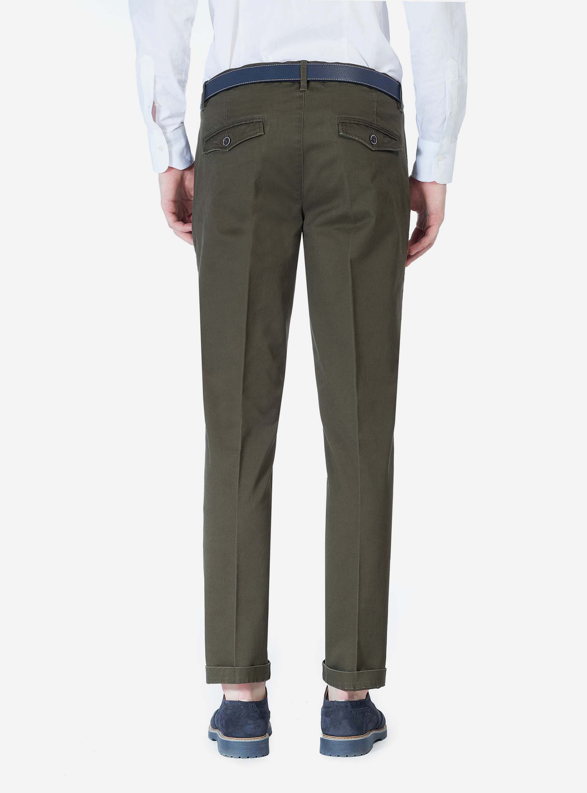 SLACK SLIM FIT PANTS, C667 GREEN