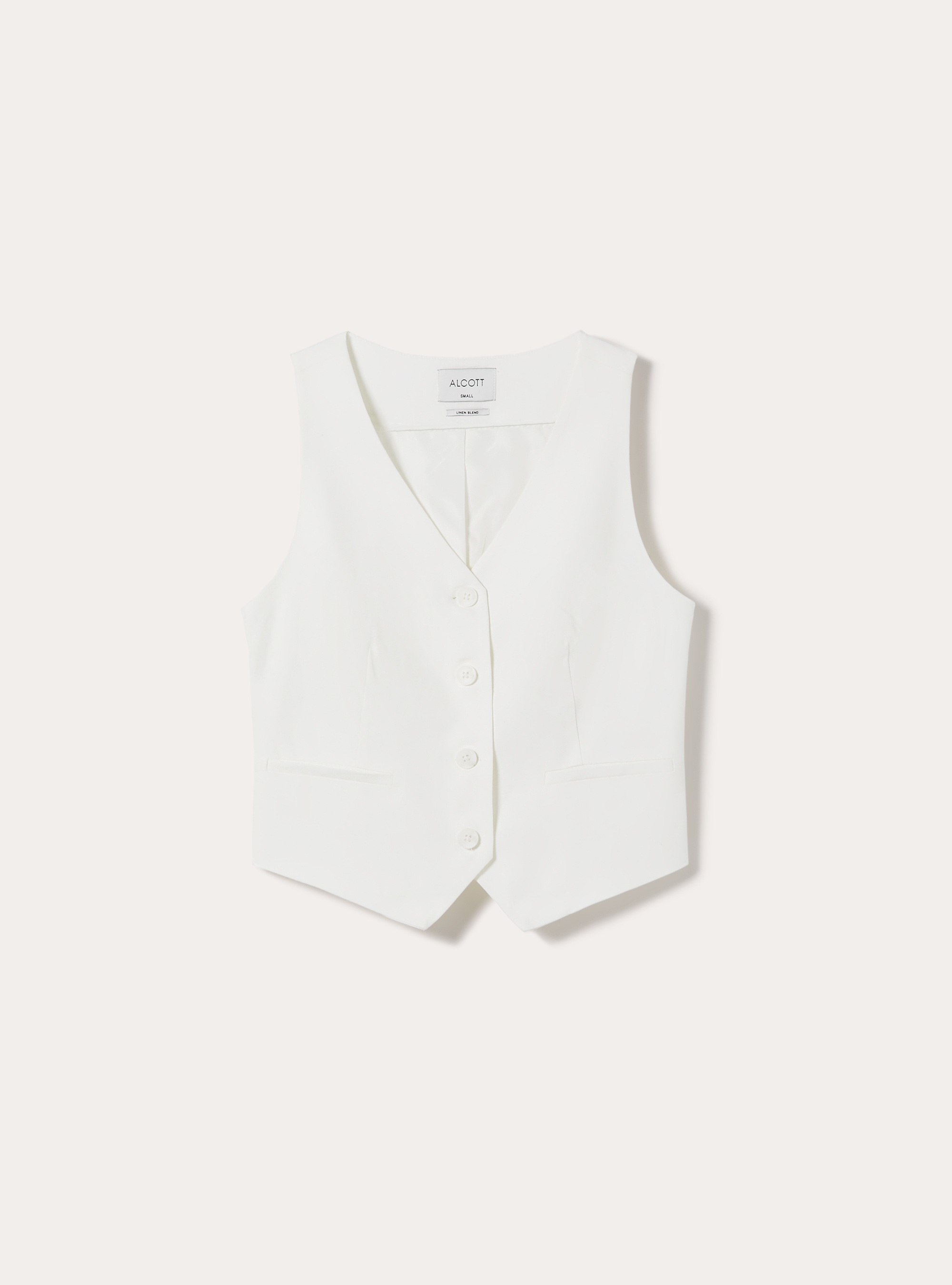 Chaleco en mezcla de lino, WH2 WHITE