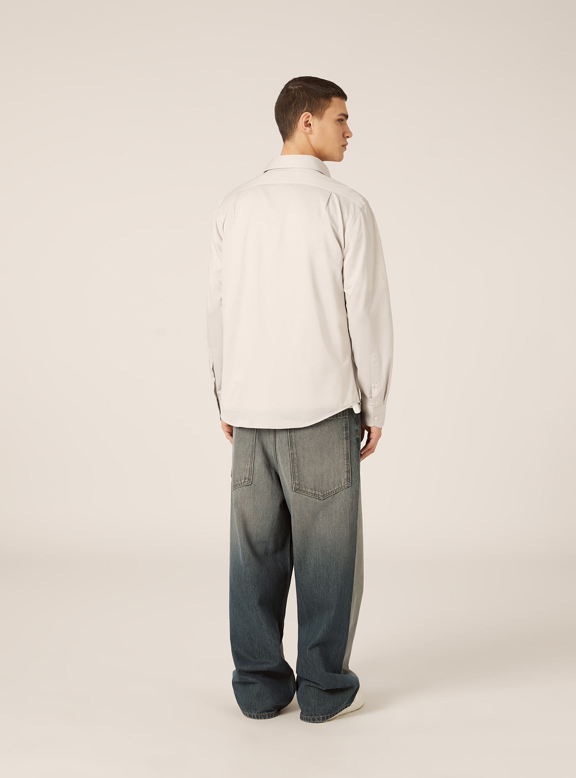 Camicia in jersey in misto cotone, MBG3 BEIGE MEL LIGHT