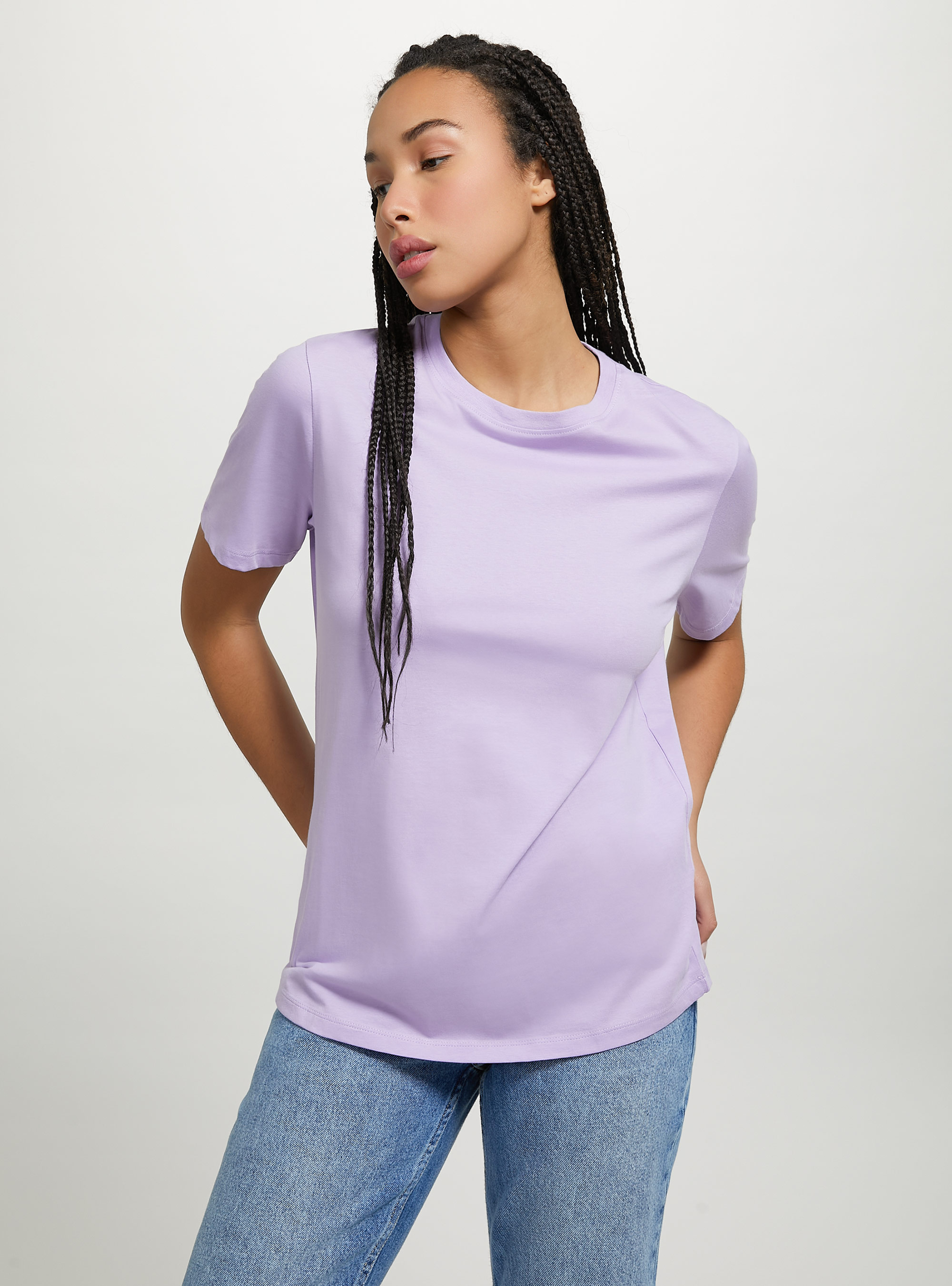 T-shirt en coton à col ras du cou, LC2 LILLAC MEDIUM