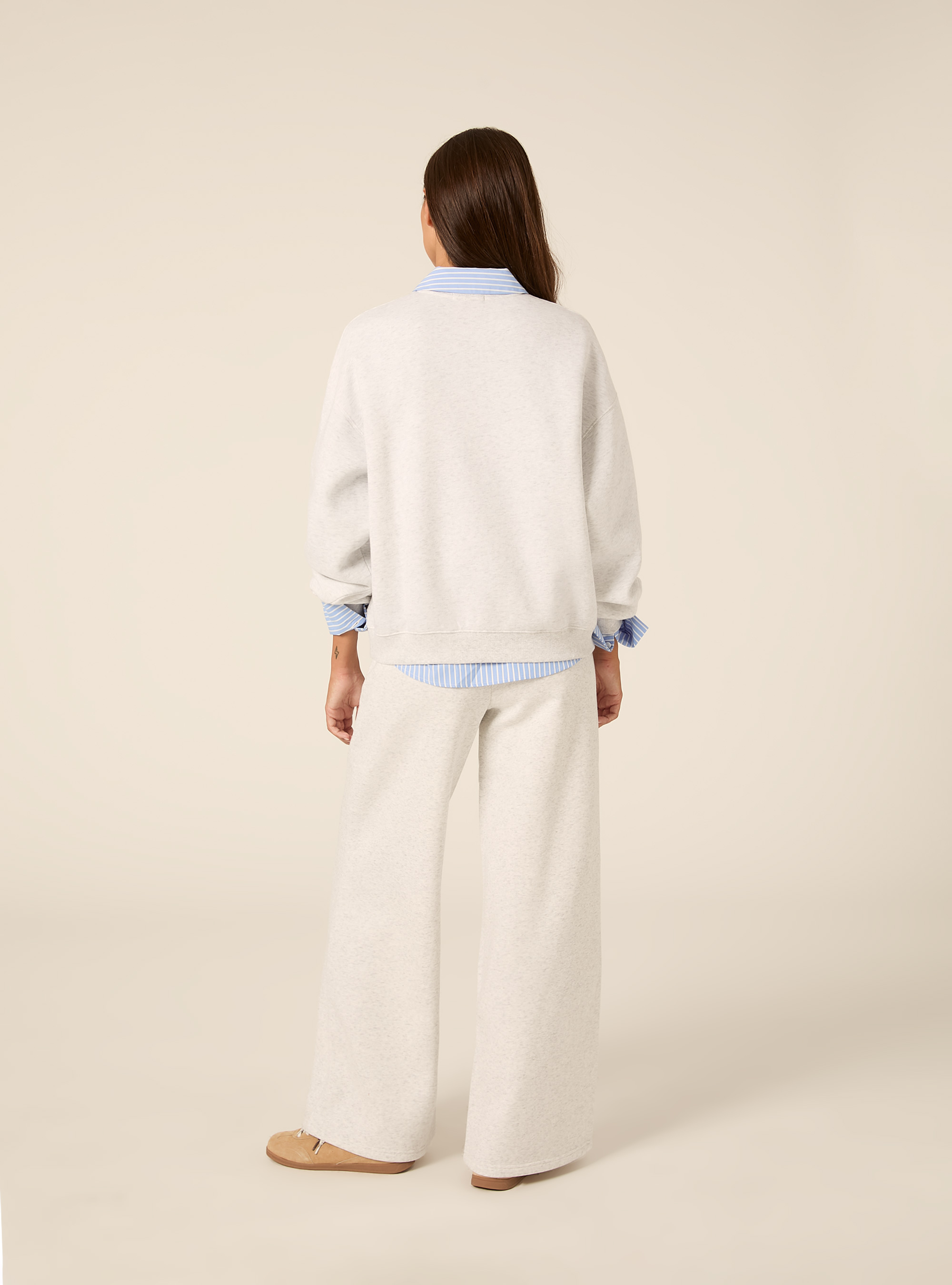 Felpa girocollo harvard, GRIGIO CHIARO MELANGE