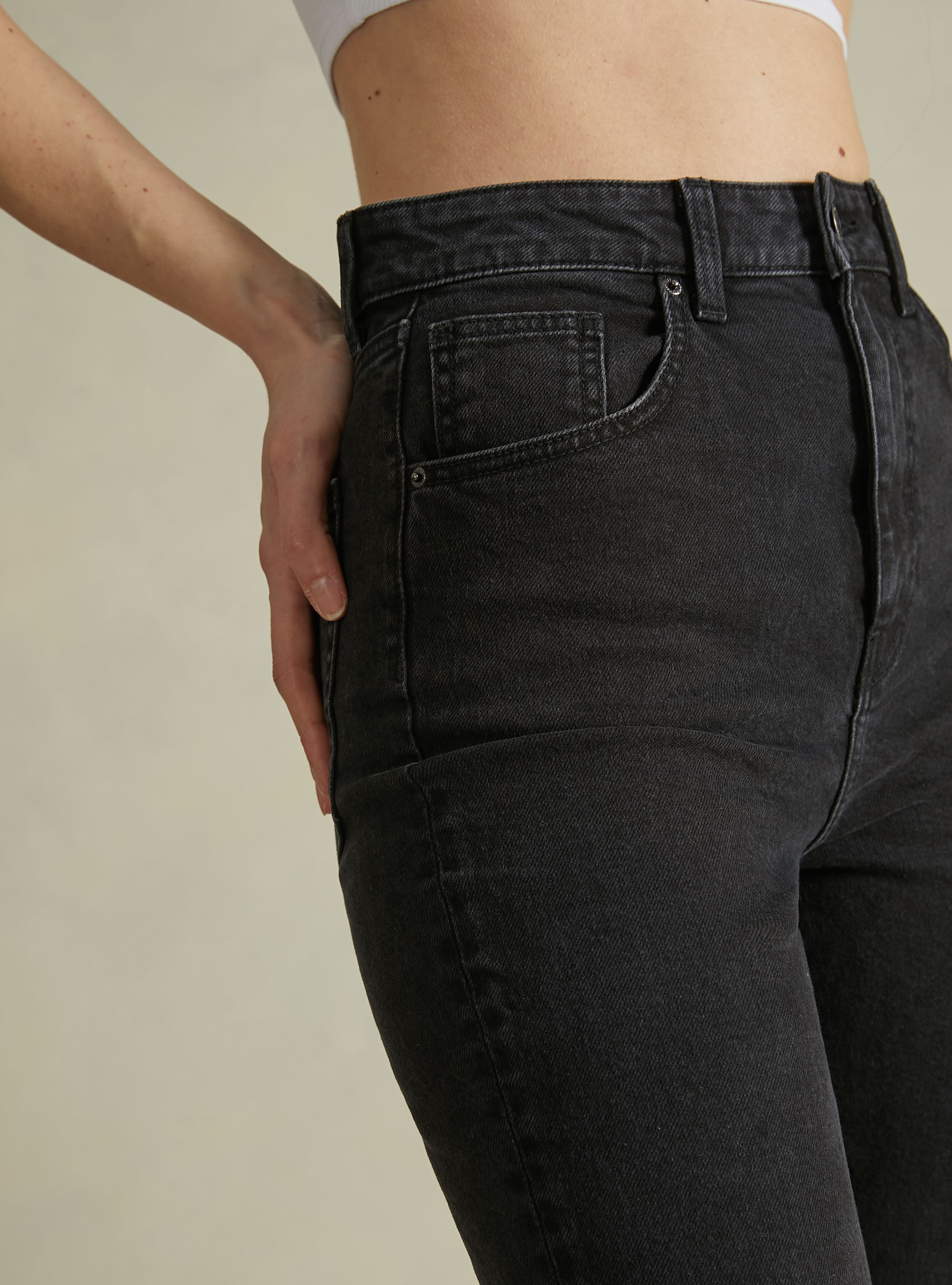 Mom slim Fit Jeans, D000 BLACK
