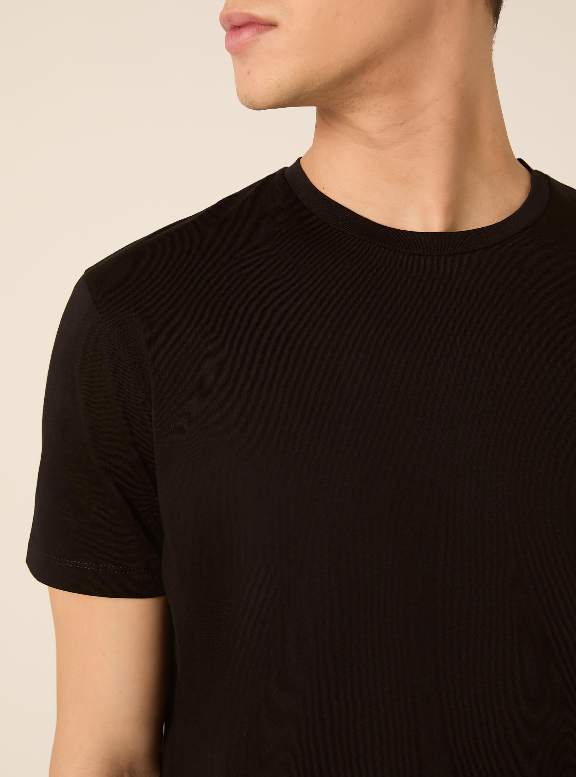 T-shirt basica in cotone supima, BK1 BLACK