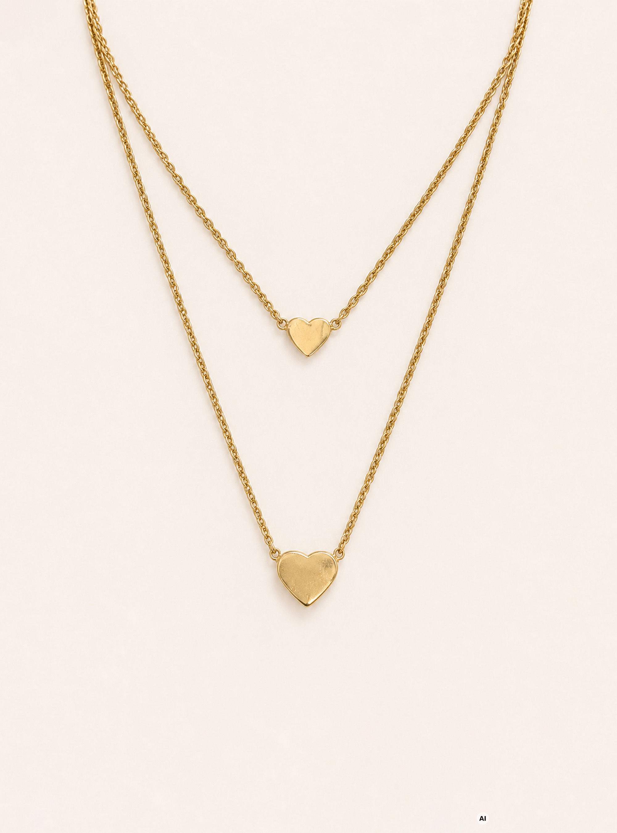 Collana con cuore, Gold