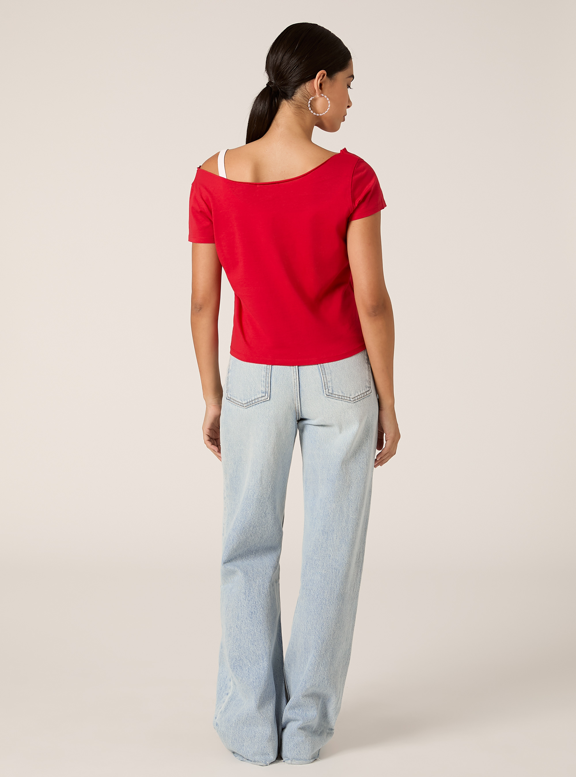 Boat neck T-shirt, RD2 RED MEDIUM