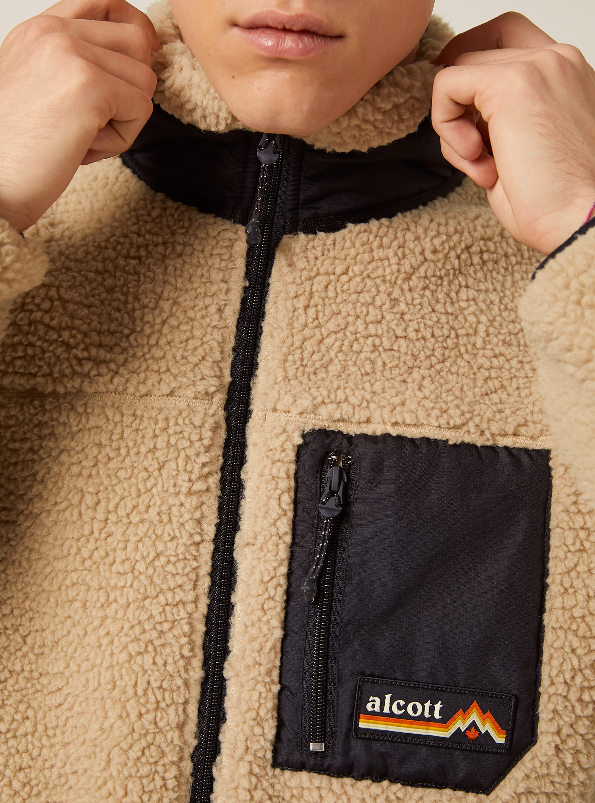 Giacca in pile, BG2 BEIGE MEDIUM