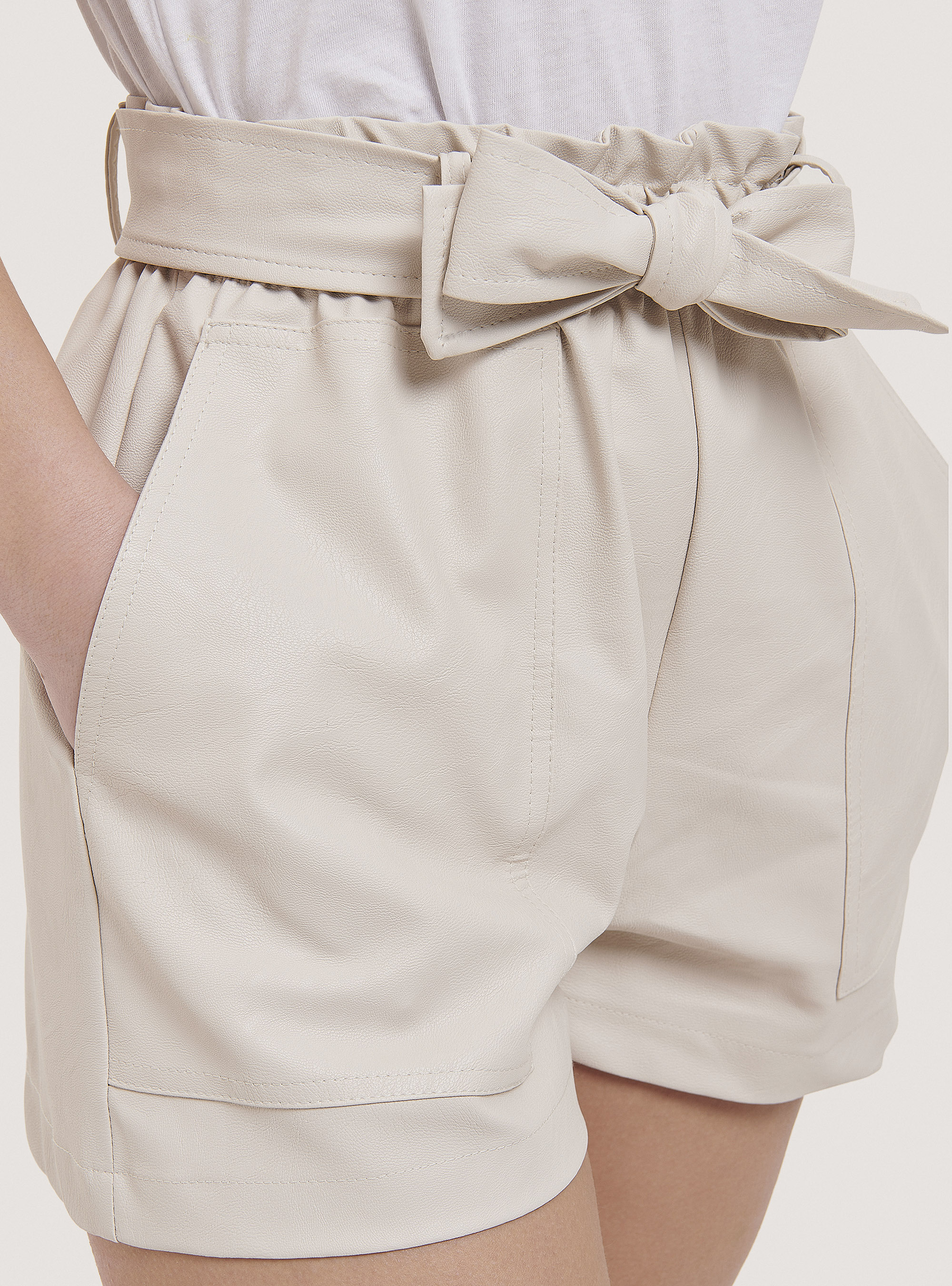 Faux leather hotsell shorts h&m