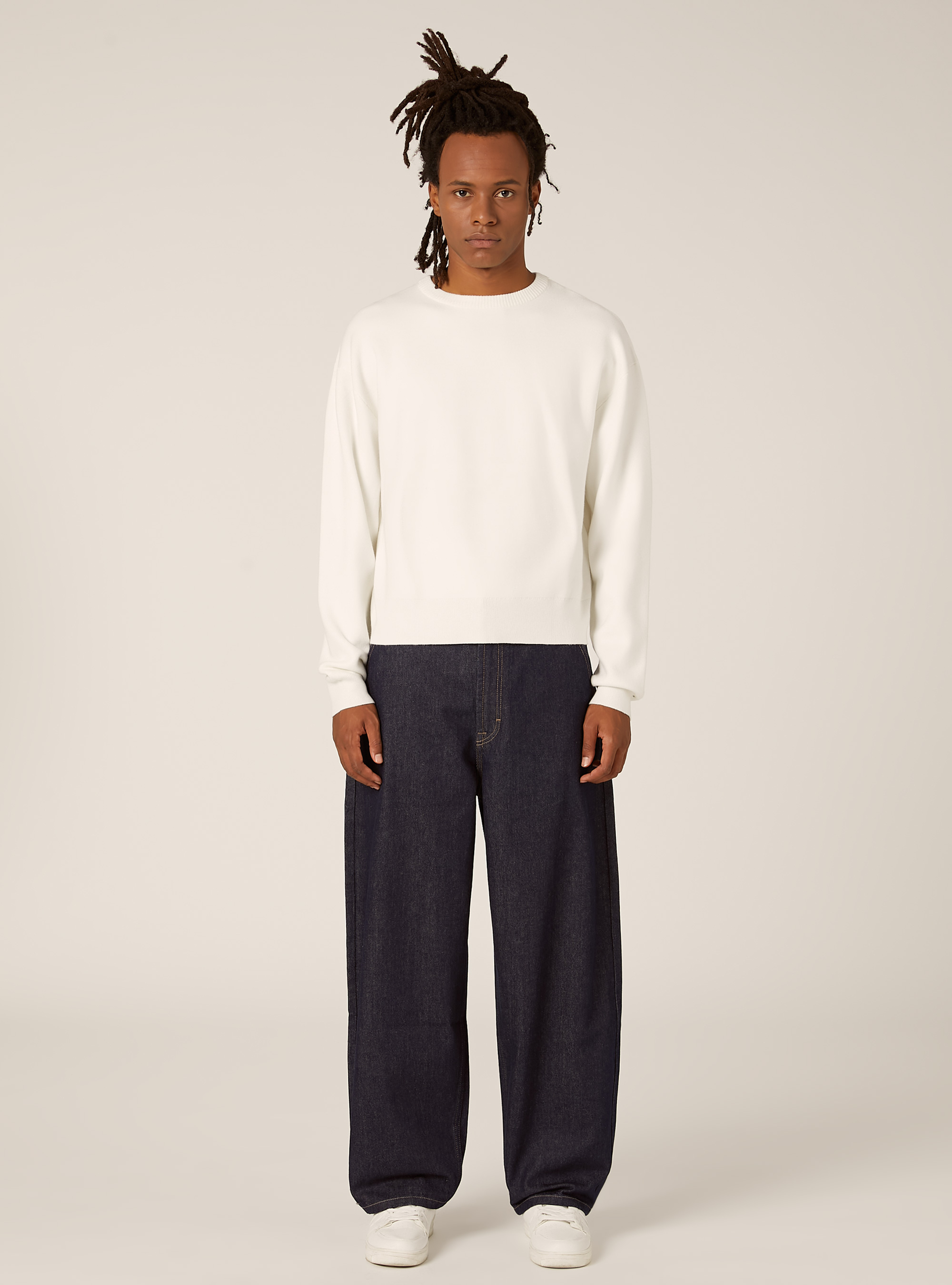 Jersey suave de corte cuadrado, WH2 WHITE