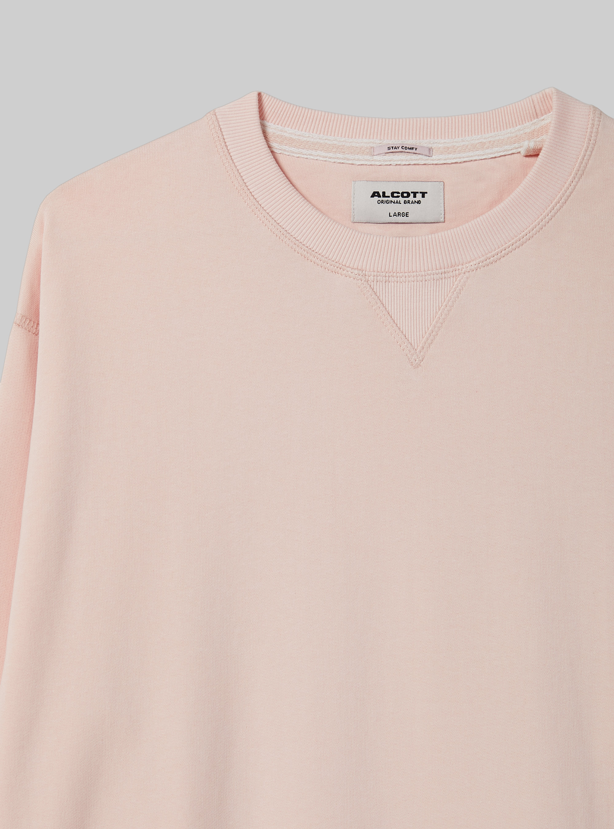 Plain-coloured crew-neck sweatshirt, PK3 PINK LIGHT