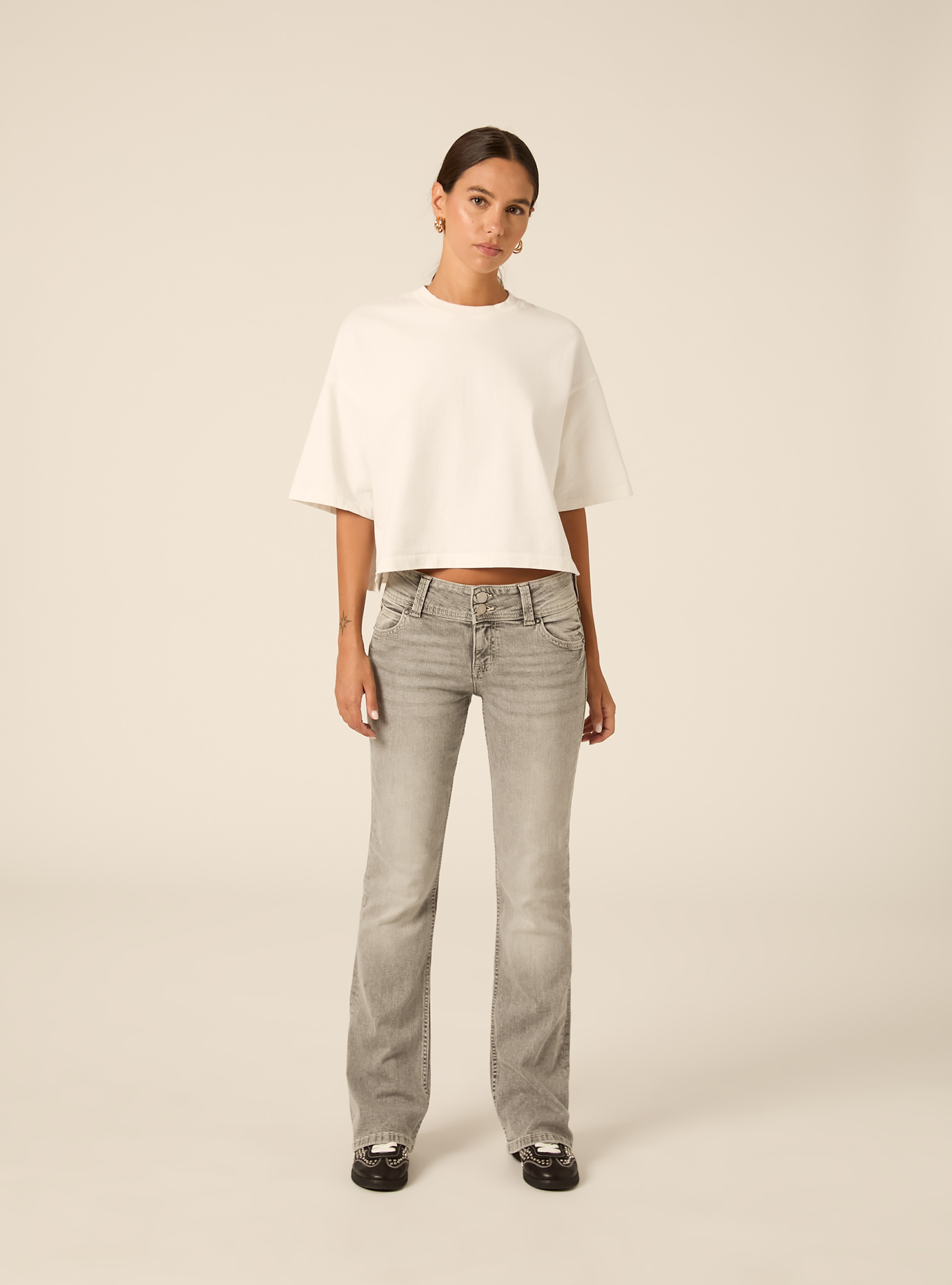 Jeans bootcut  vita bassa, D00G GREY