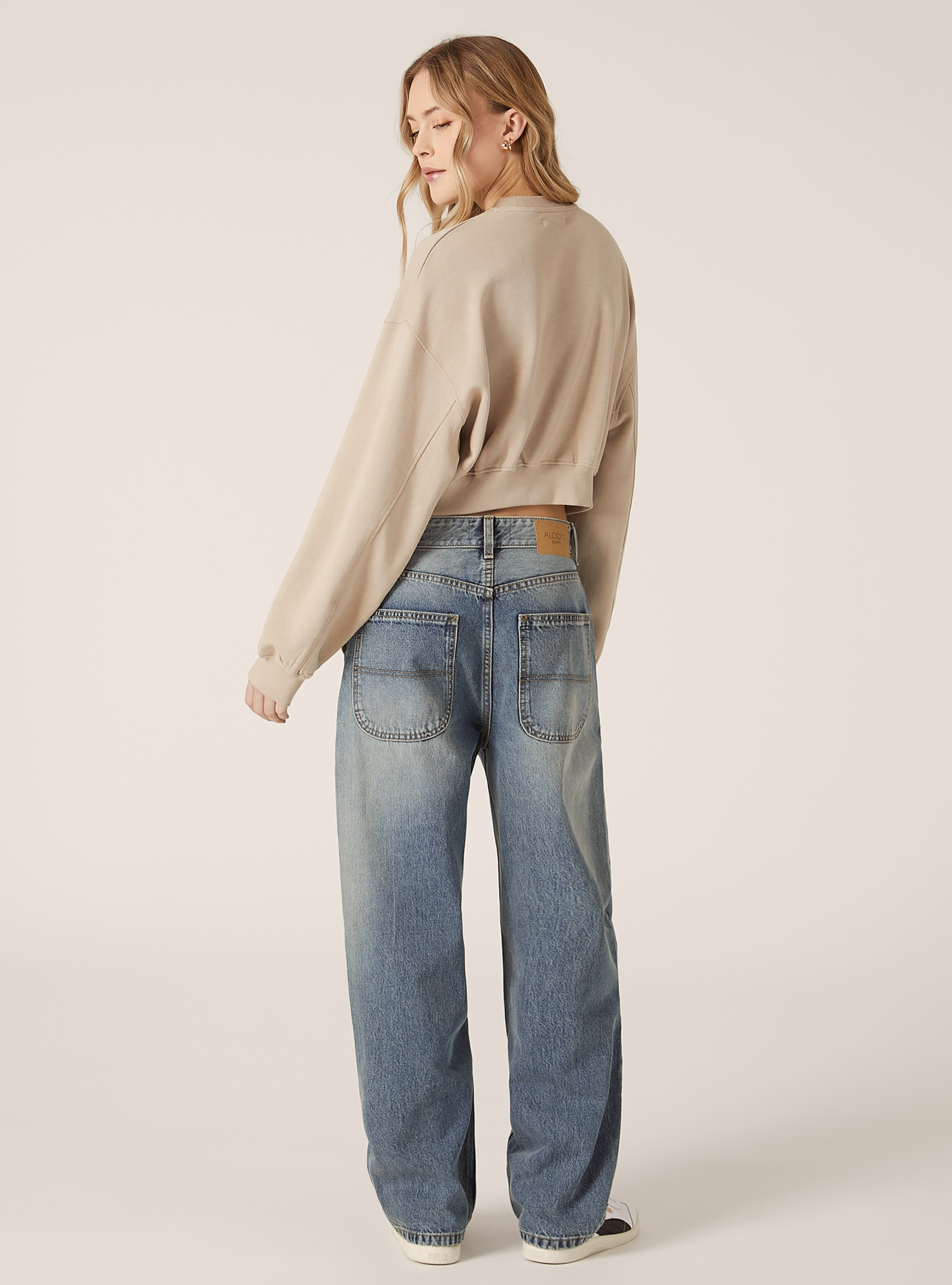 Sweatshirt mit Rundhalsausschnitt, BG2 BEIGE MEDIUM