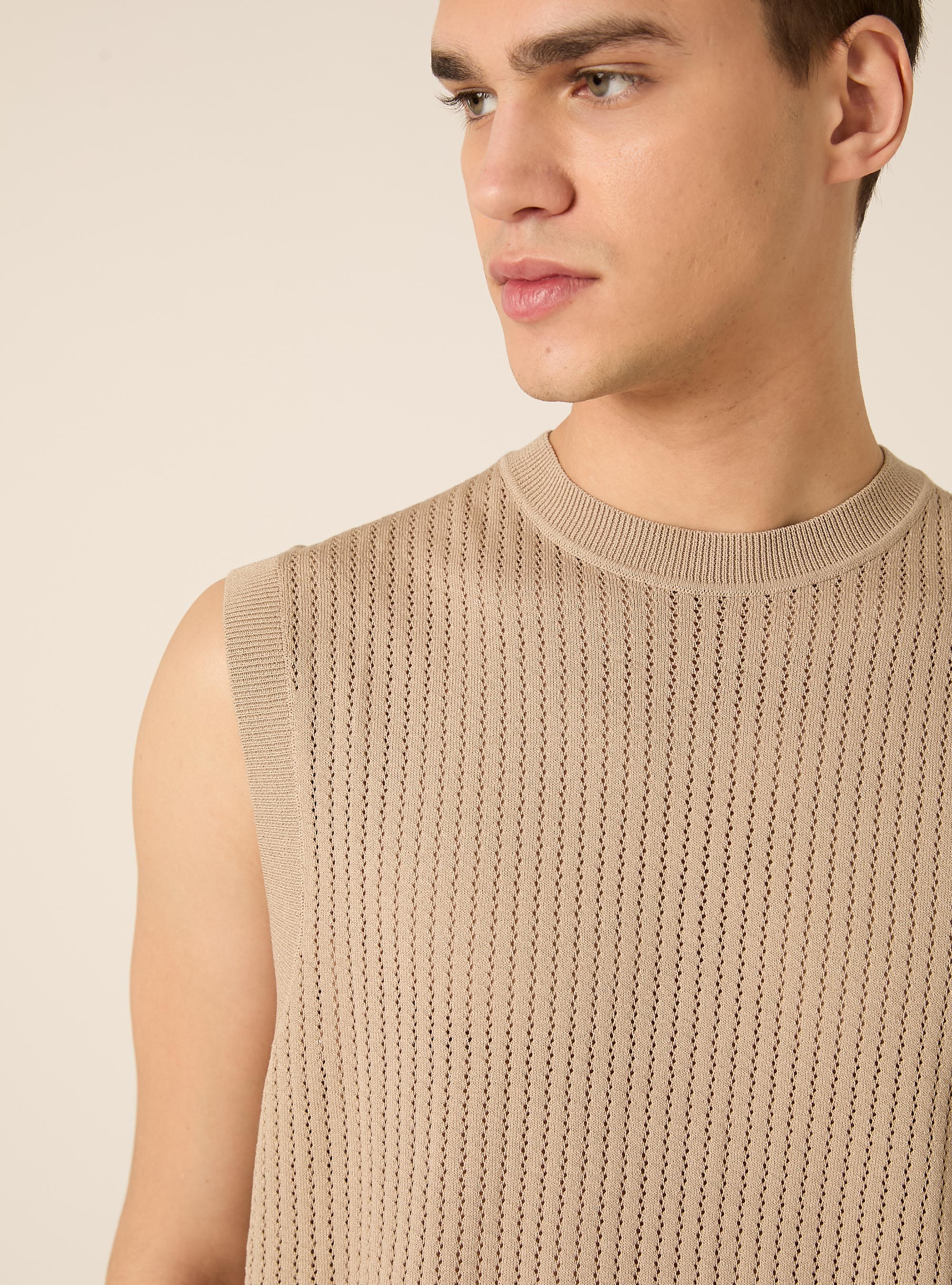 Gilet regular fit in maglia, MBG3 BEIGE MEL LIGHT