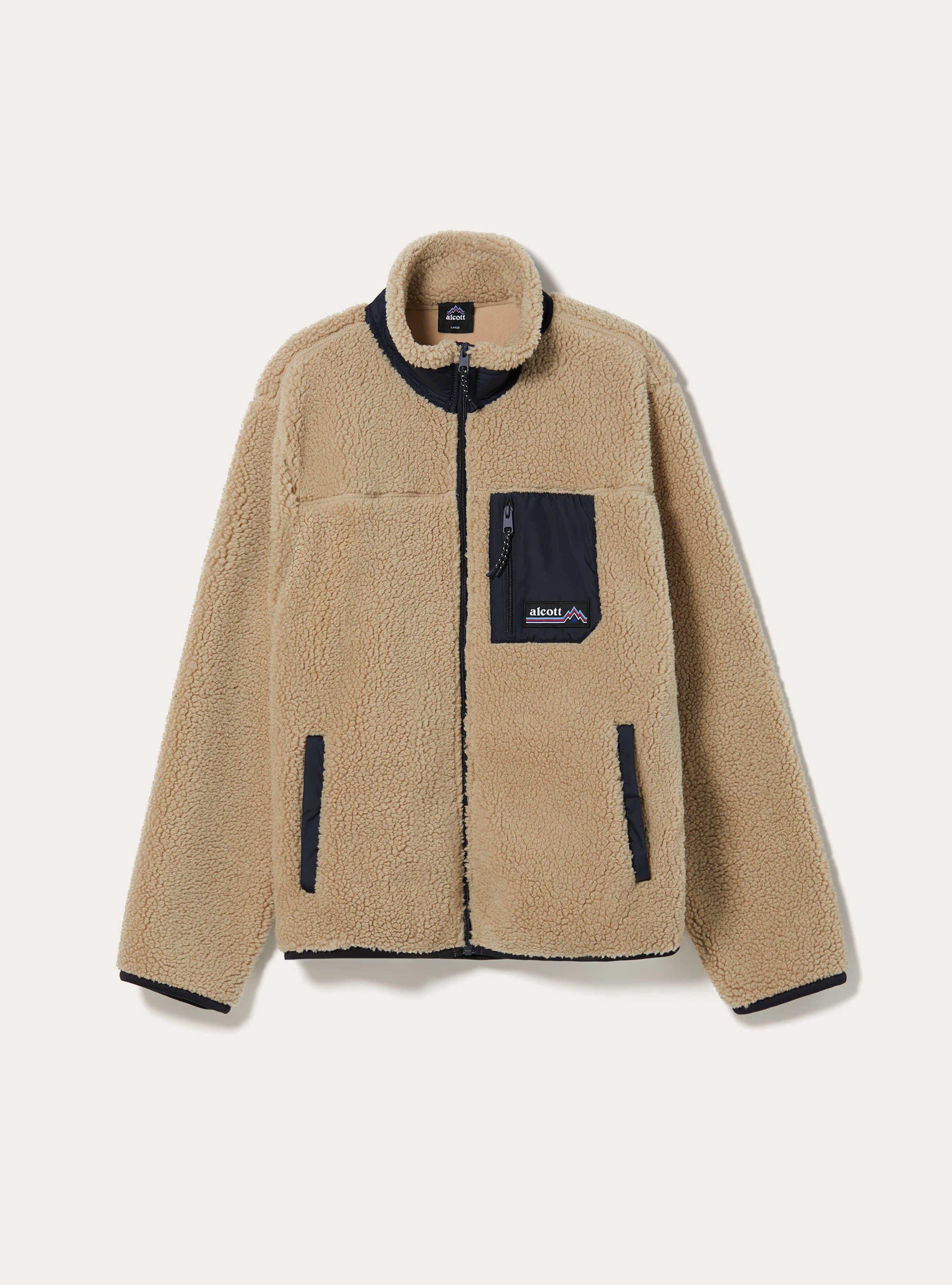 Teddy jacket with fleece lining, BG2 BEIGE MEDIUM