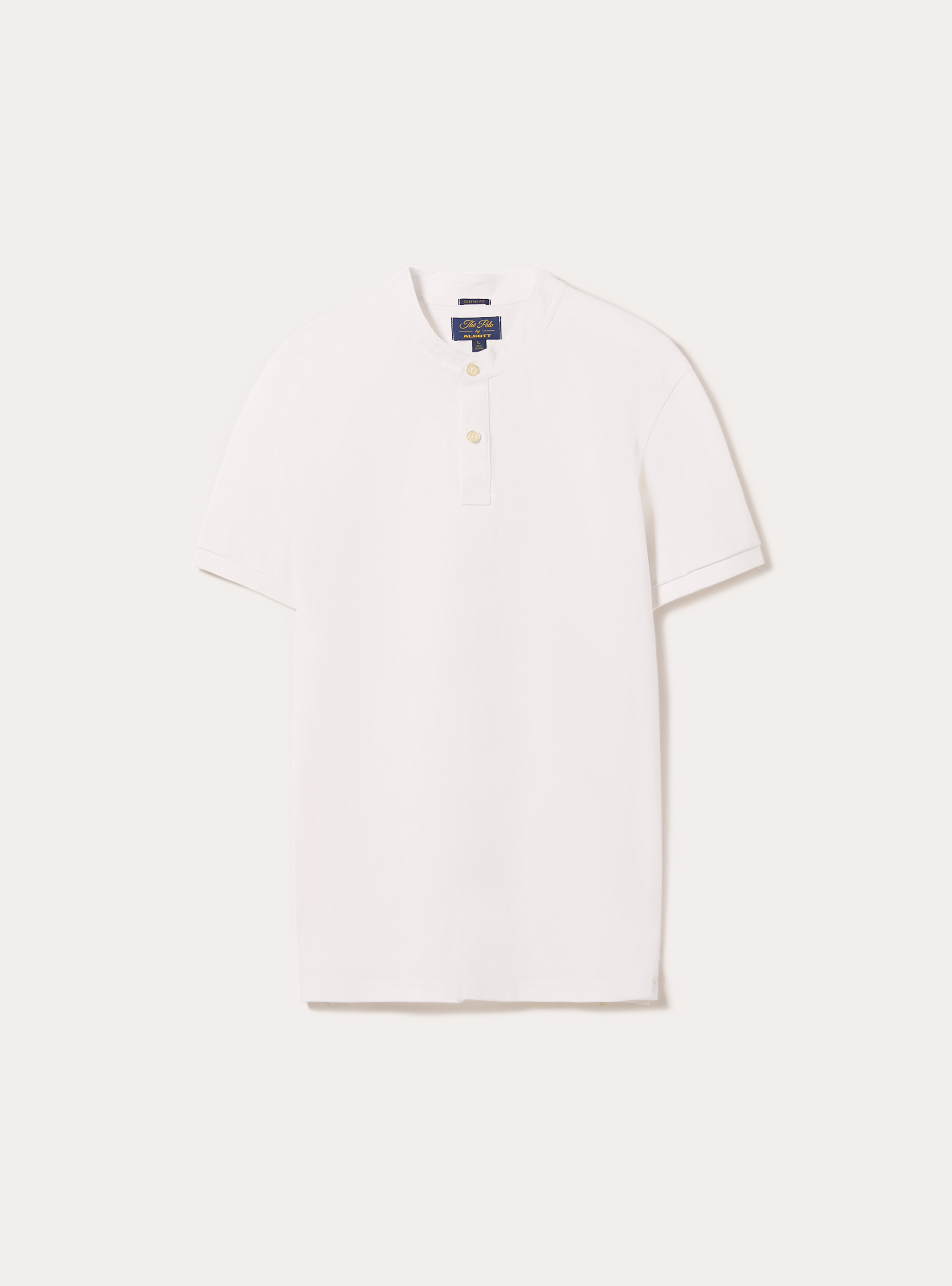 Cotton polo shirt with Korean collar, WH3 WHITE