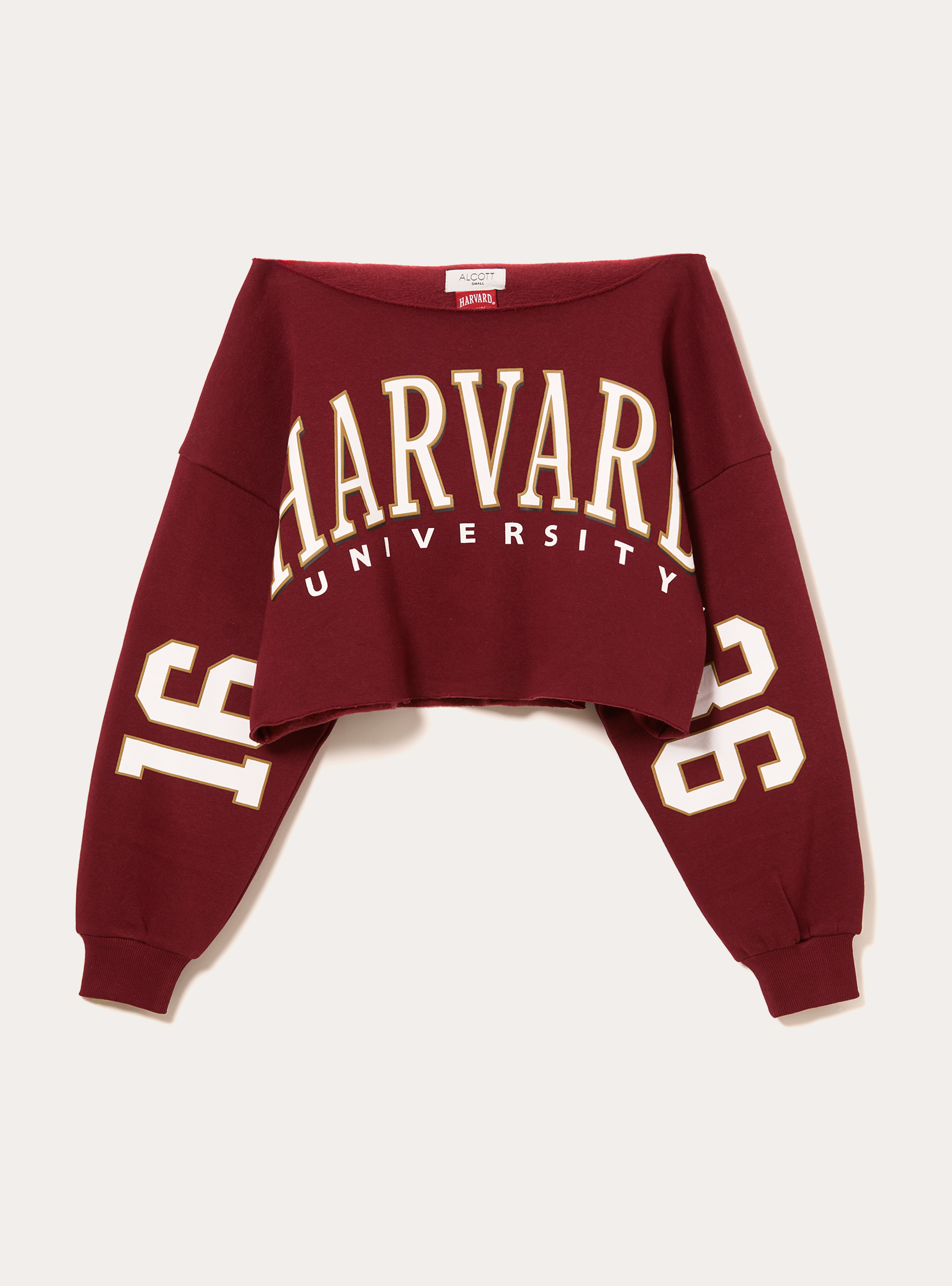 Felpa con scollo a barca Harvard / Alcott, BO1 BORDEAUX DARK