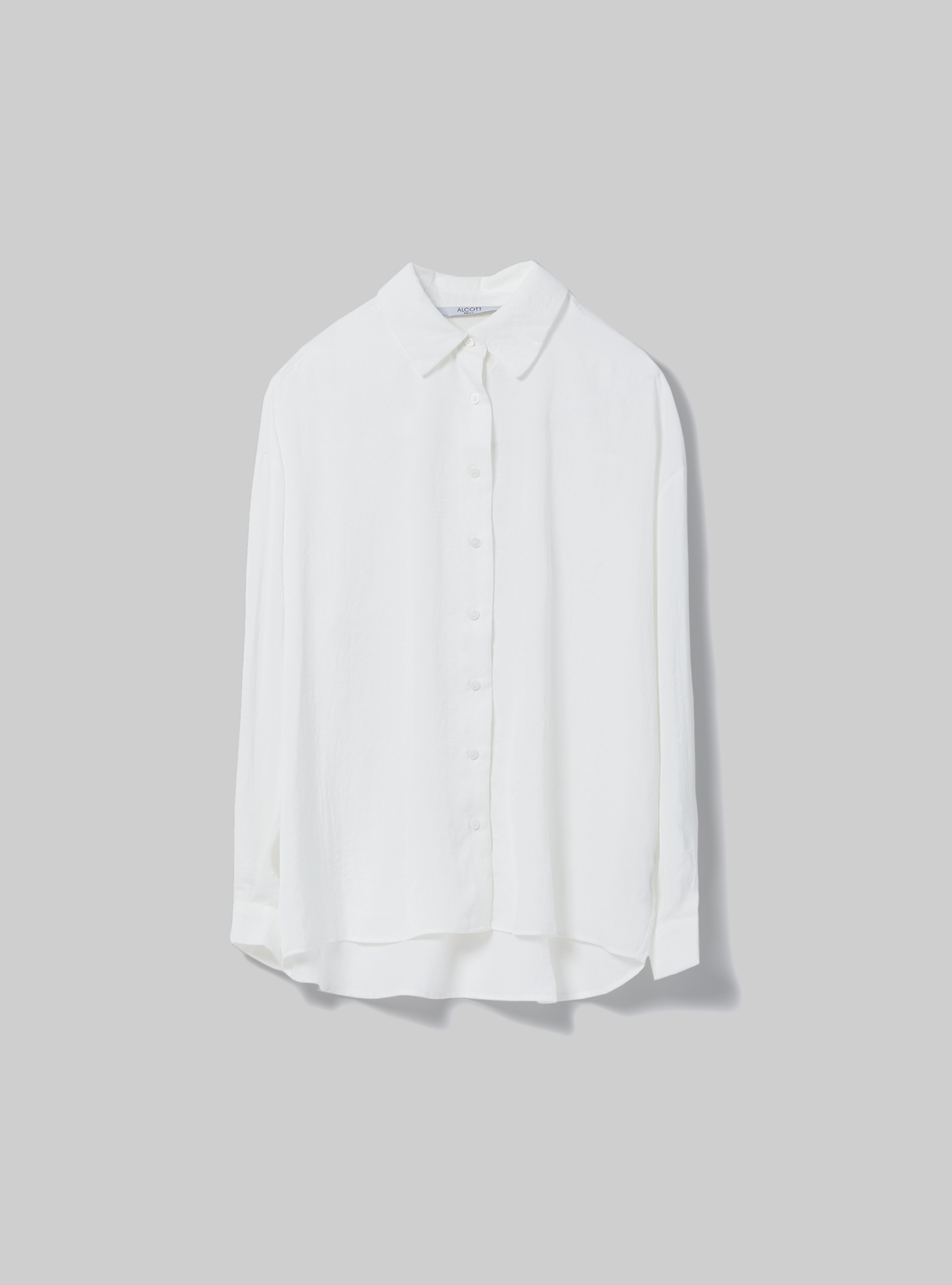 Solid-coloured satin shirt, WH2 WHITE