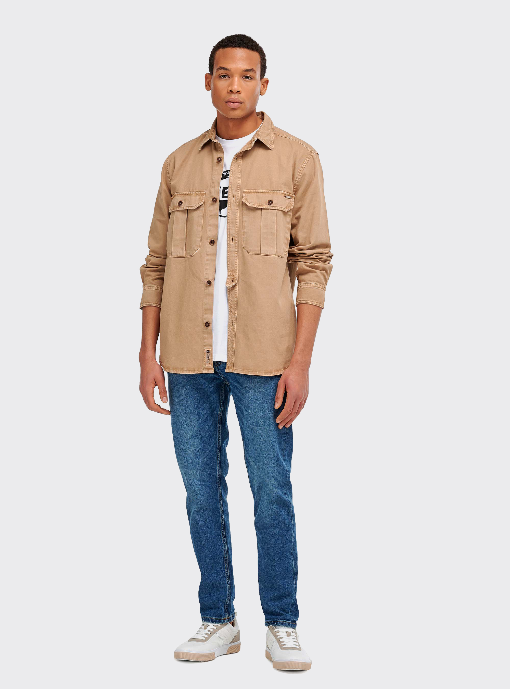 Chemise cargo en 100% coton, C536 TOBACCO