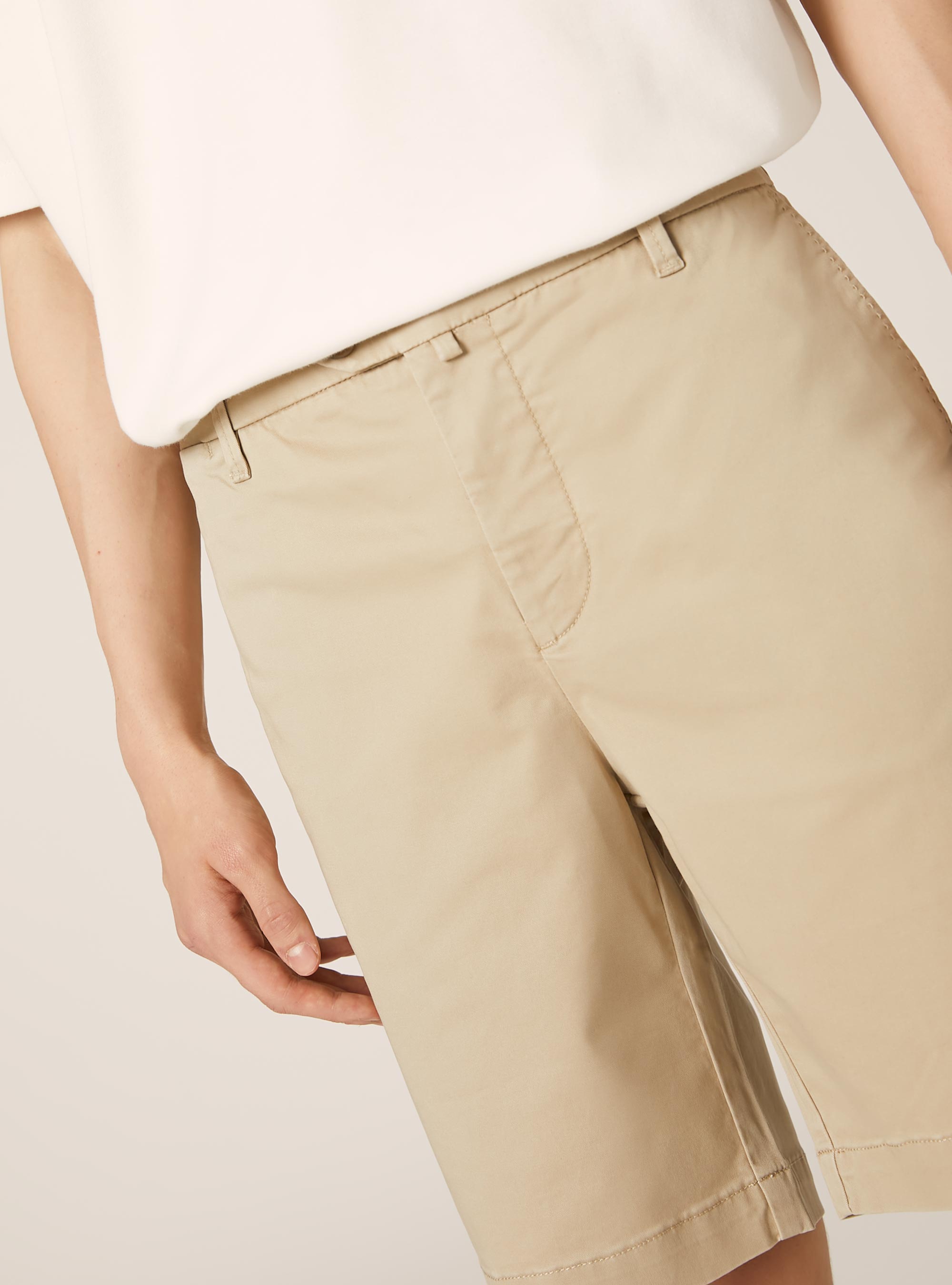 Stretch-Bermudashorts aus Baumwollk&ouml;per, TB2 TOBACCO MEDIUM