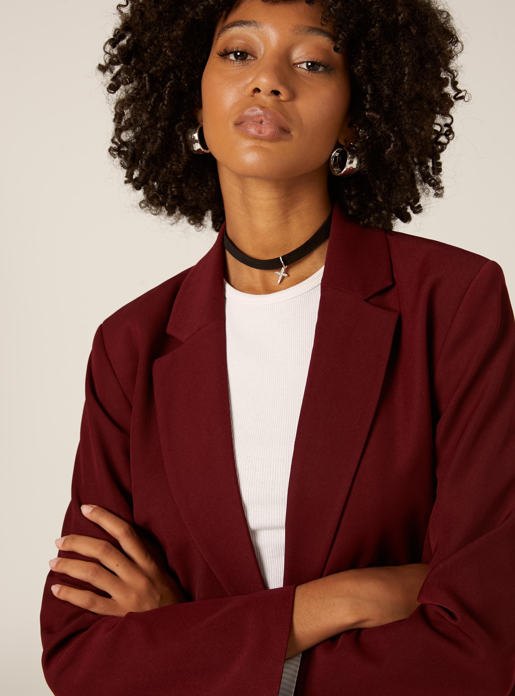 Double-breasted tailored blazer, BO1 BORDEAUX DARK