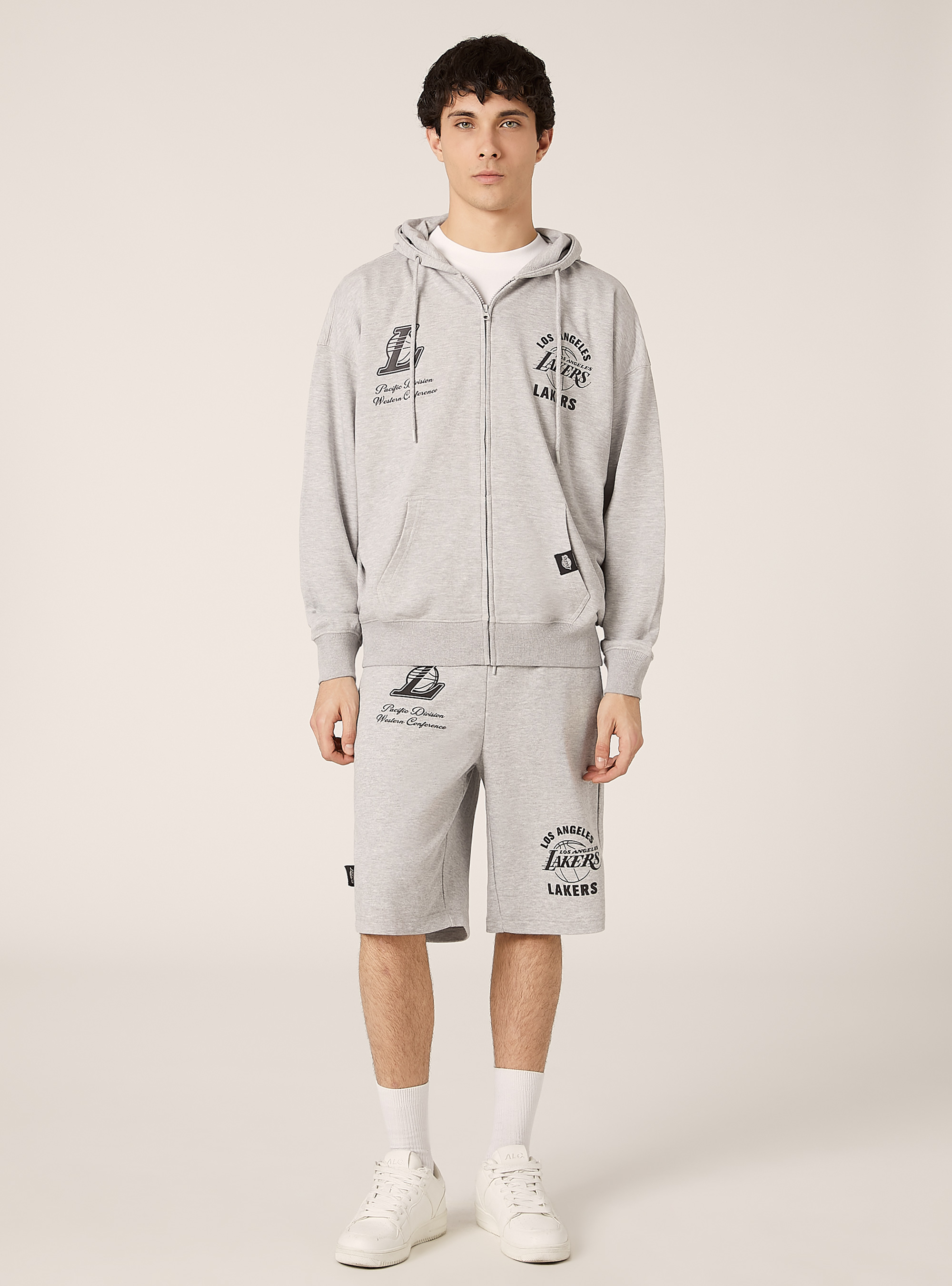 NBA zipper and hoodie / Alcott, MGY3 GREY MEL LIGHT