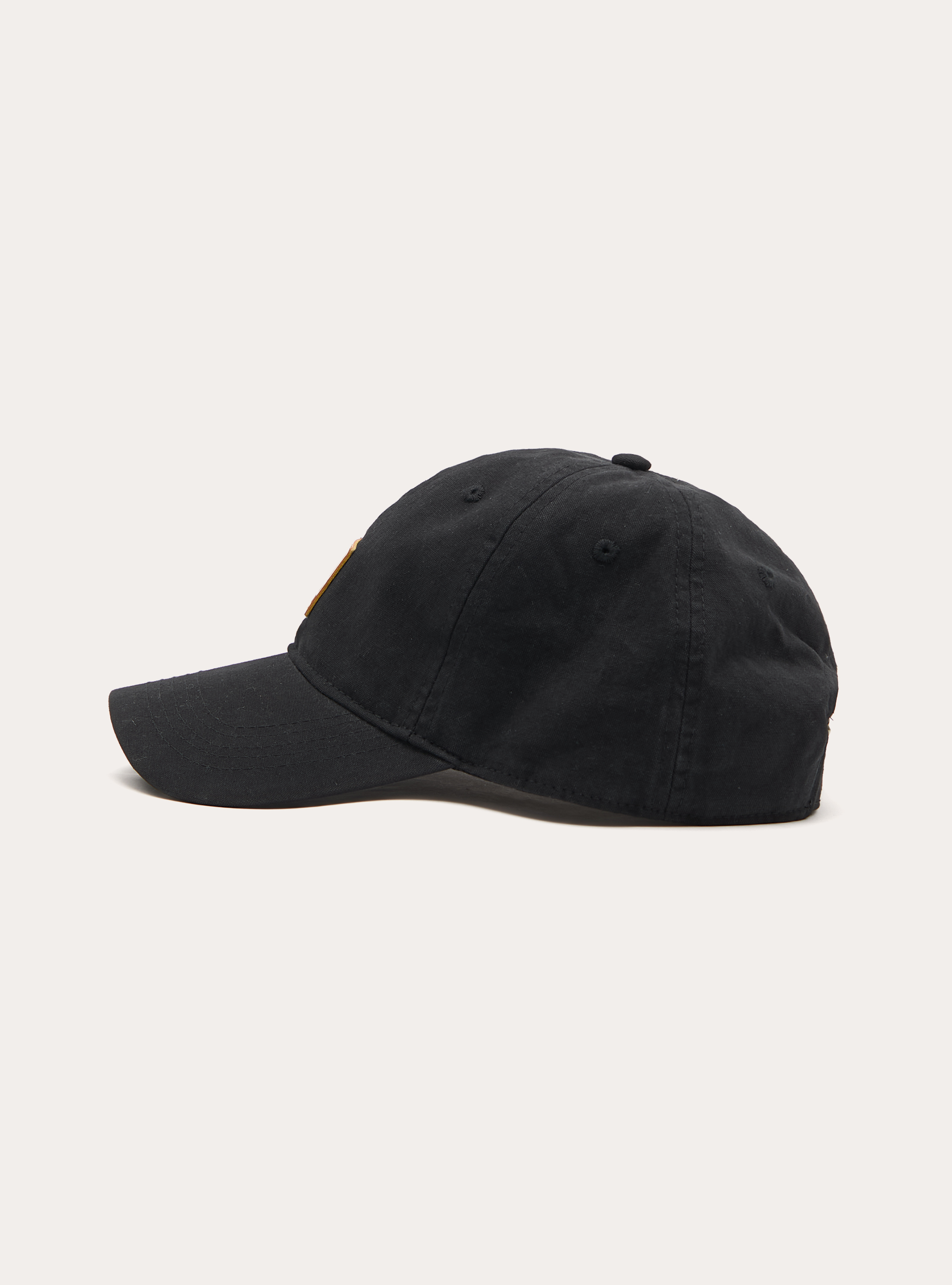 Cappello da baseball con patch effetto pelle, BK1 BLACK