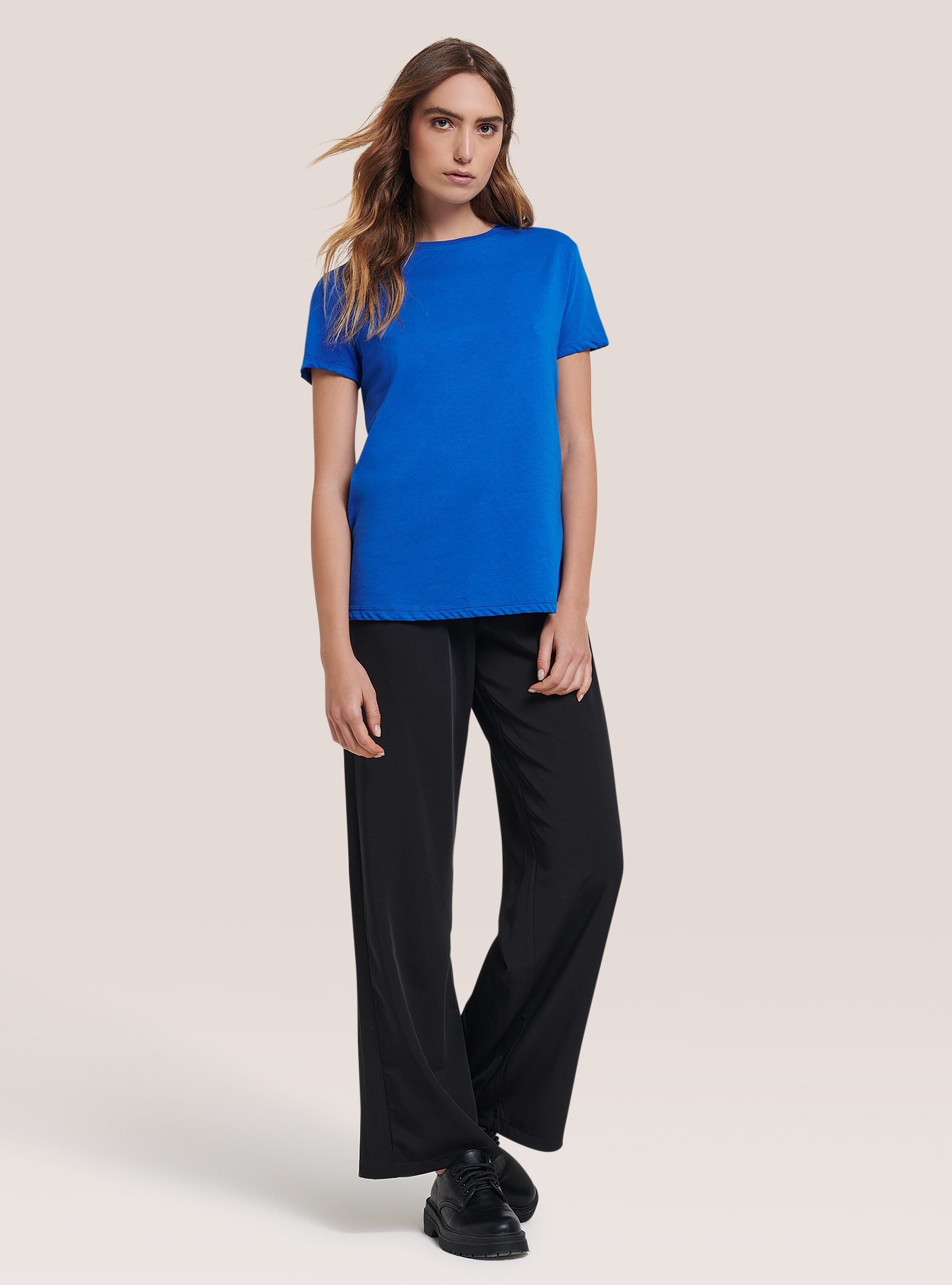 Basic cotton T-shirt, C2291 AZZURRE