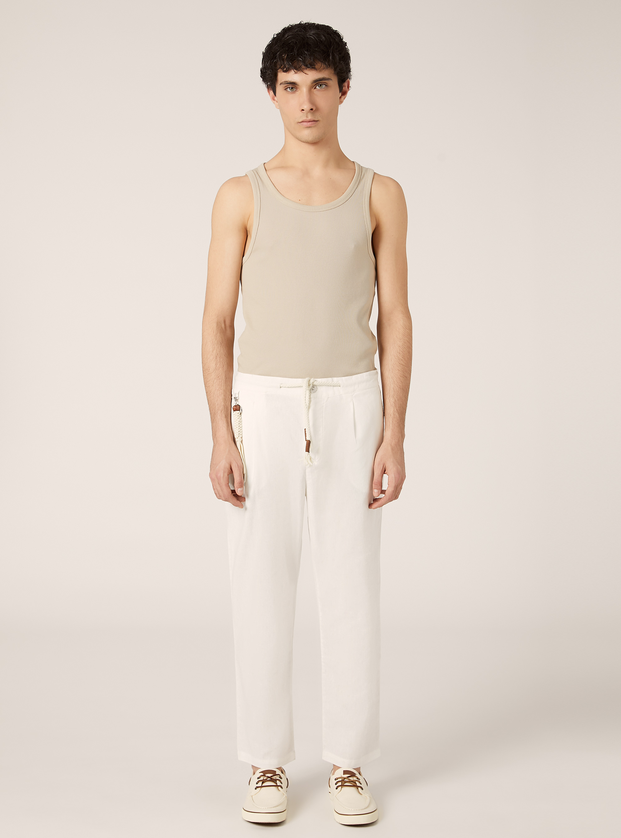 Jogginghose aus Leinenmischung, WH1 OFF WHITE