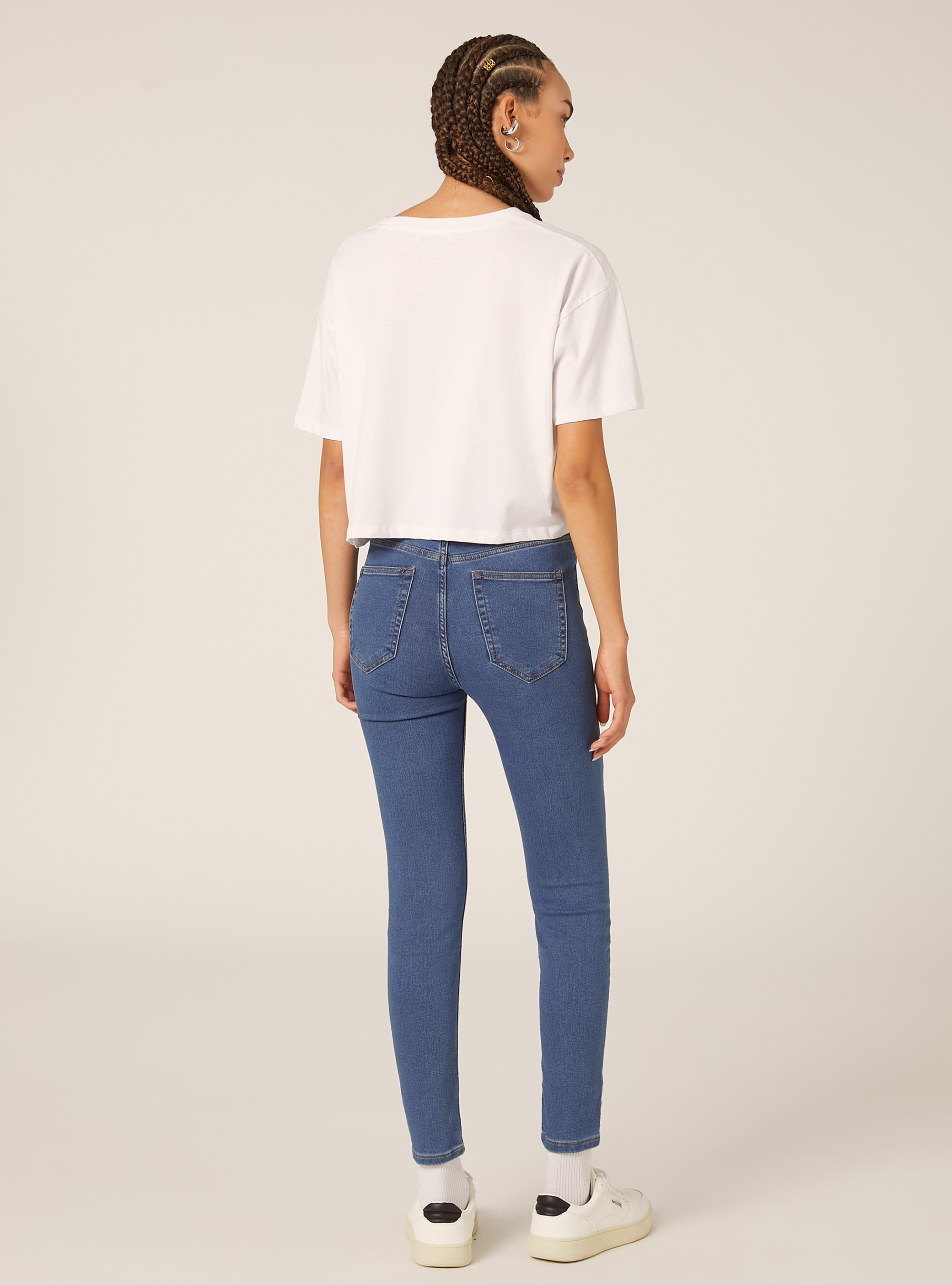 Stretch denim skinny jeans, BLUE