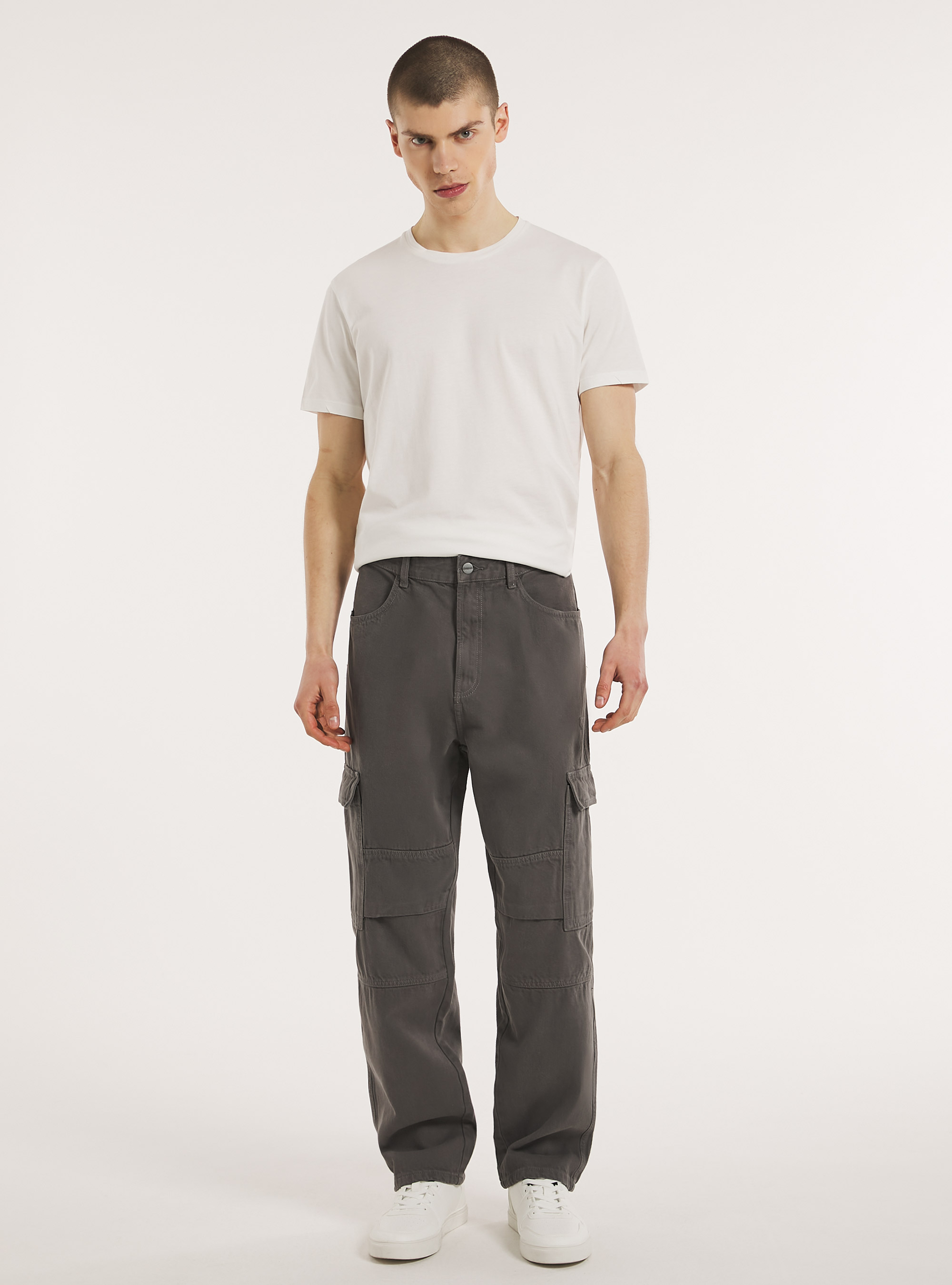 Cotton cargo trousers, GY2 GREY MEDIUM