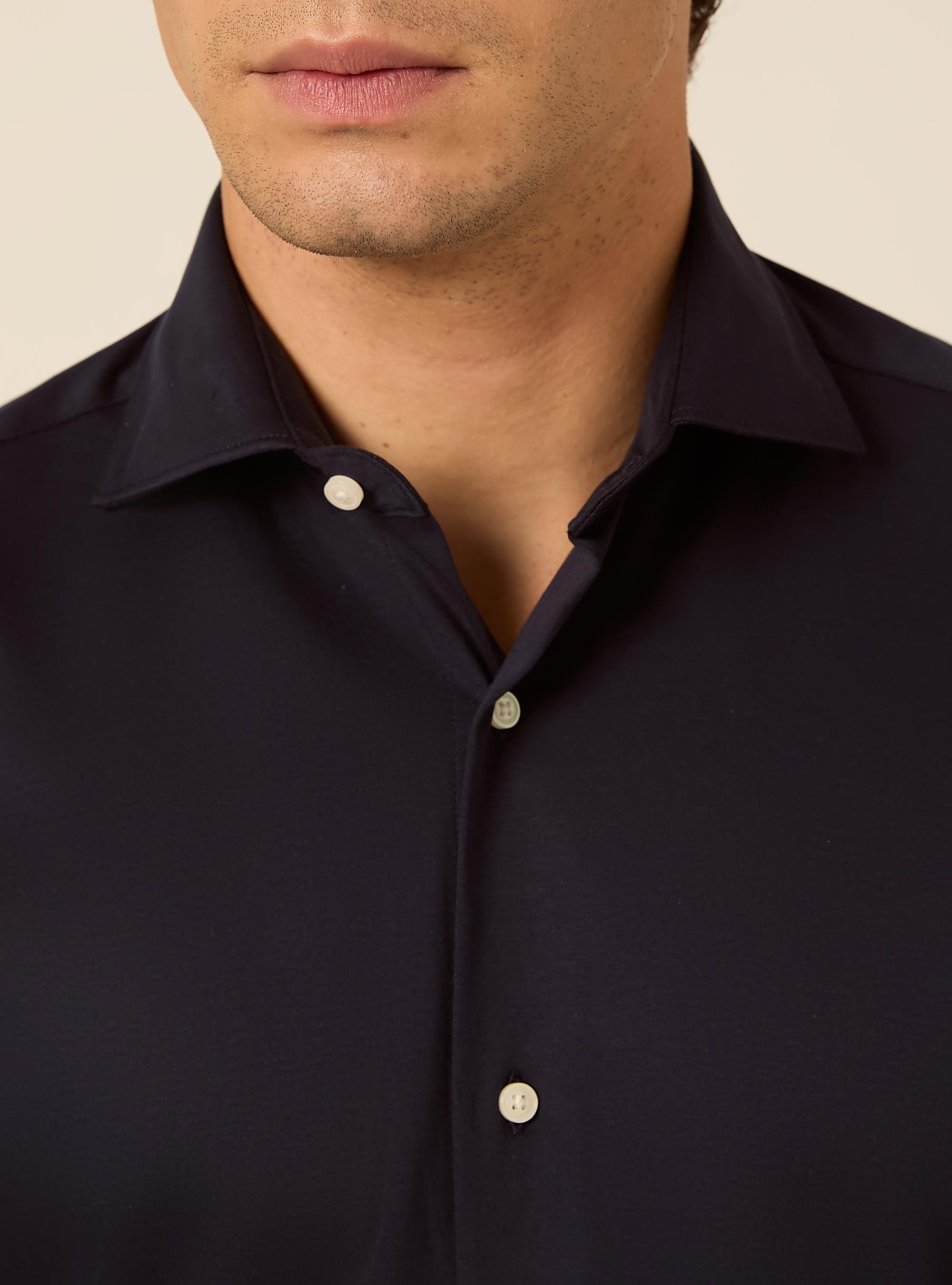 Camicia in jersey elasticizzato, NA1 NAVY DARK