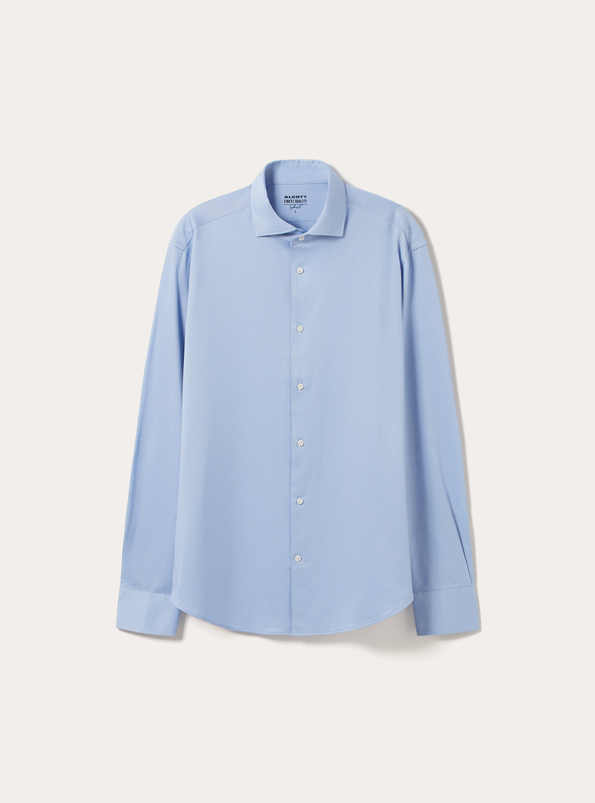 Camicia in jersey in misto cotone, MAZ3 AZURE MEL LIGHT