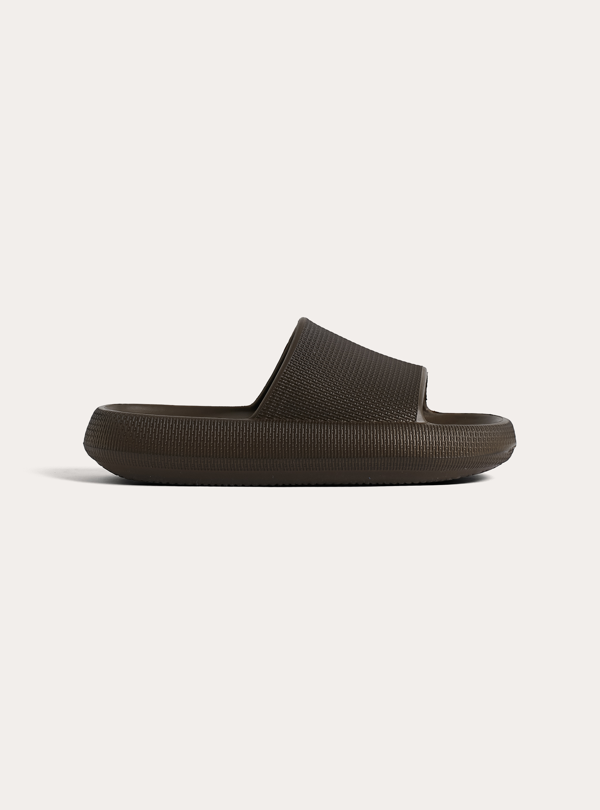 Claquettes Slide en Caoutchouc Souple, BR2 BROWN MEDIUM