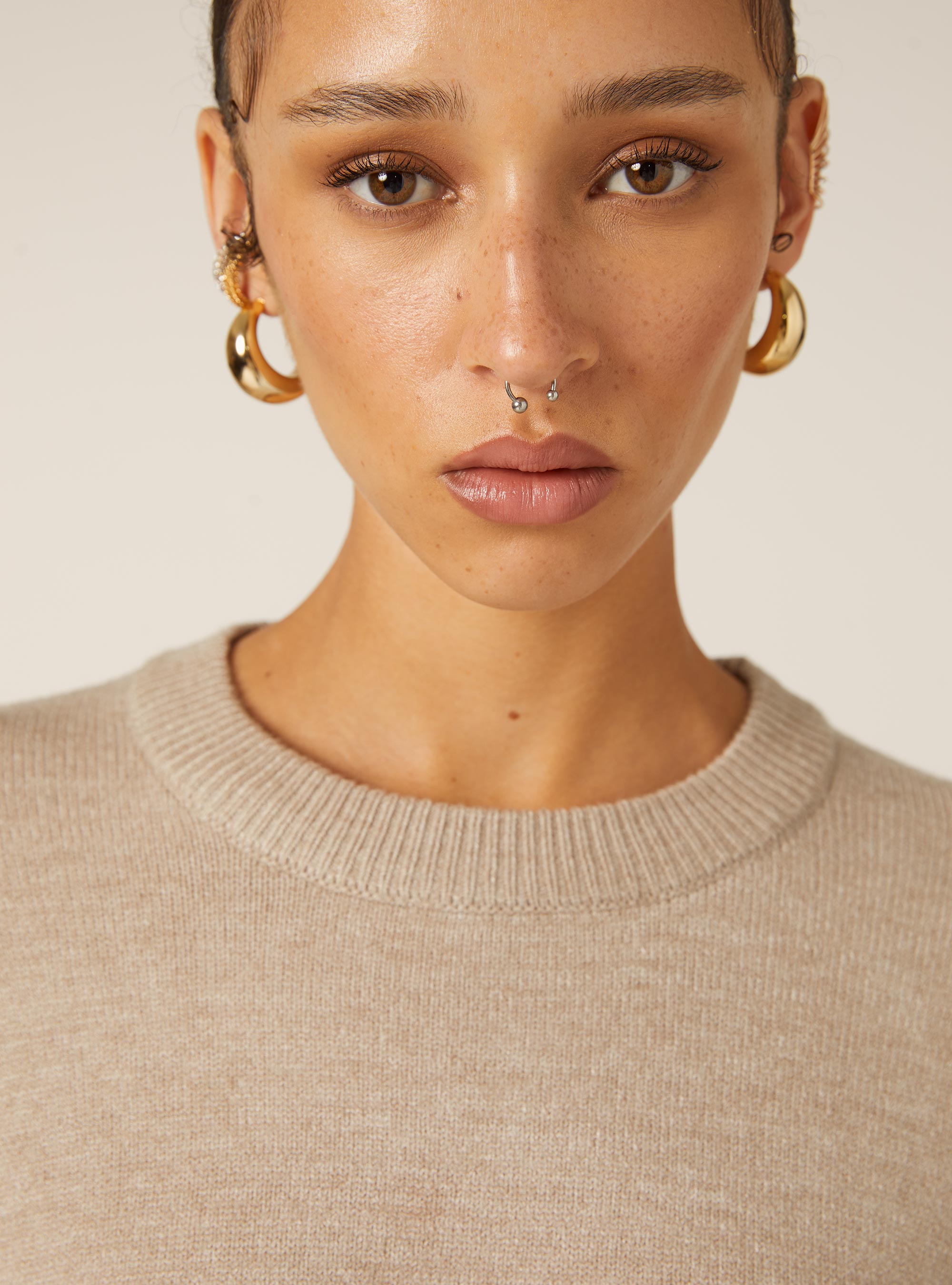 Maglia girocollo basic, MBG2 BEIGE MEL MED