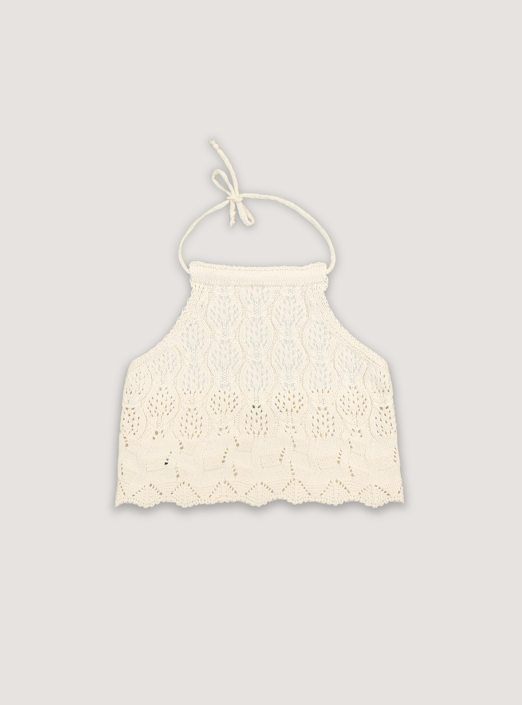 Top en maille crochetée, WH1 OFF WHITE