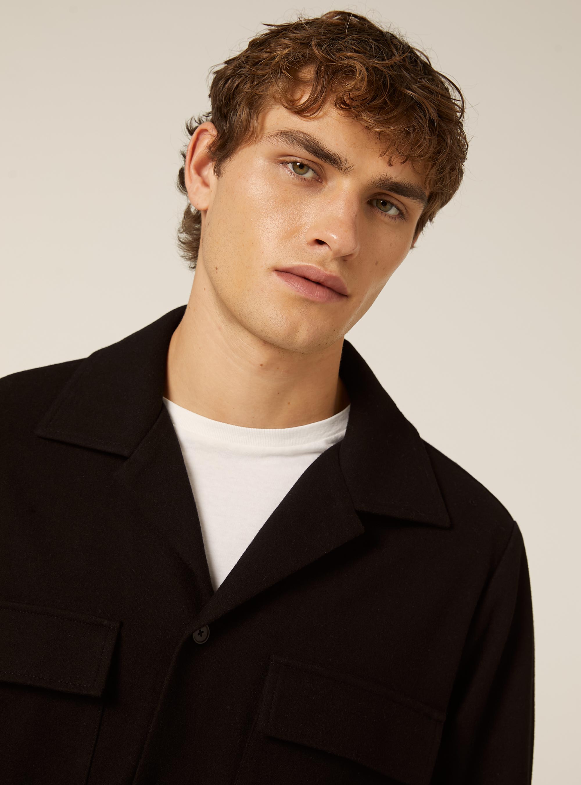 Hemd mit großen Taschen im Flanell-Look, BK1 BLACK