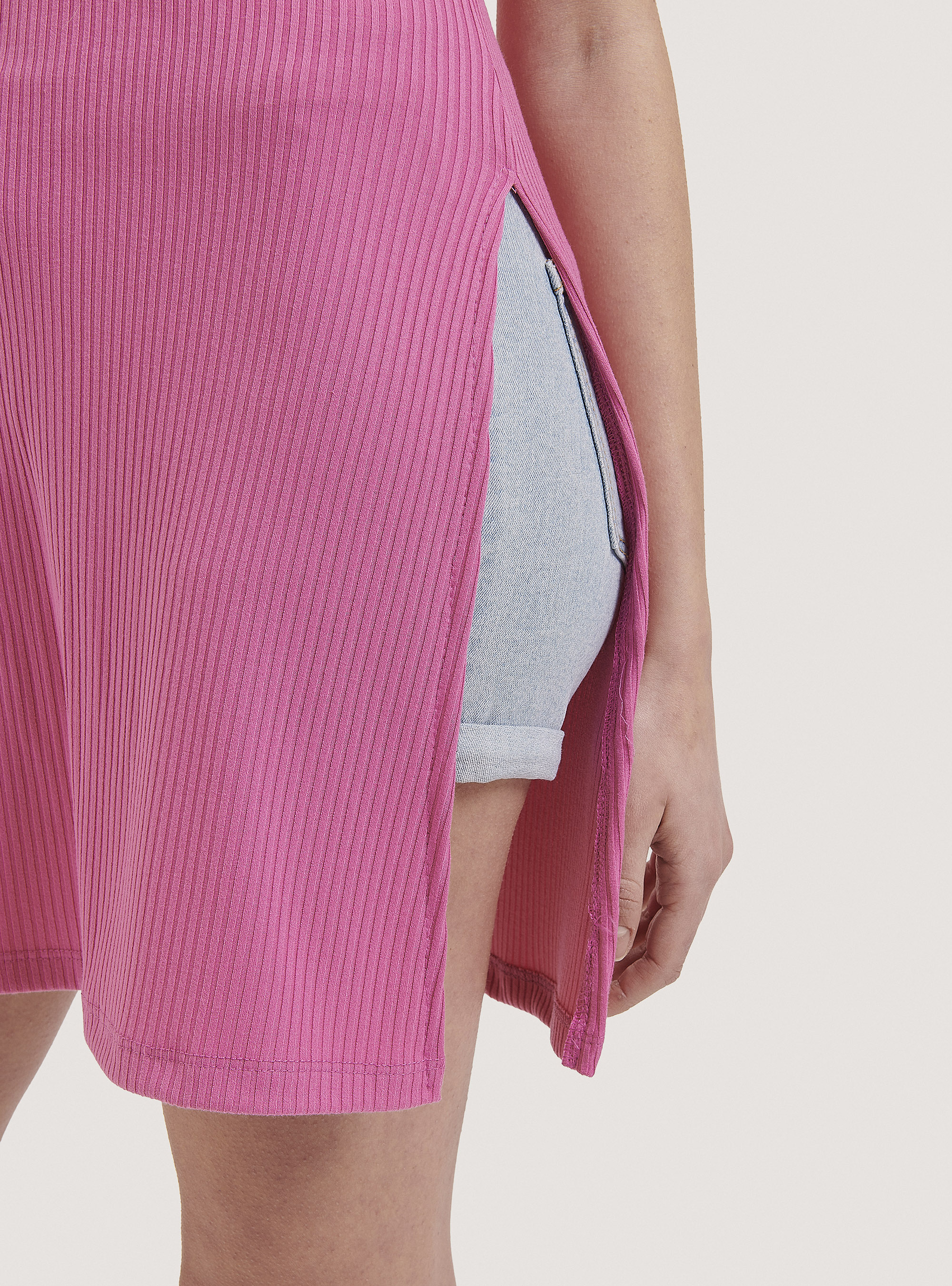 Long ribbed tank top, C4430 FUXIA