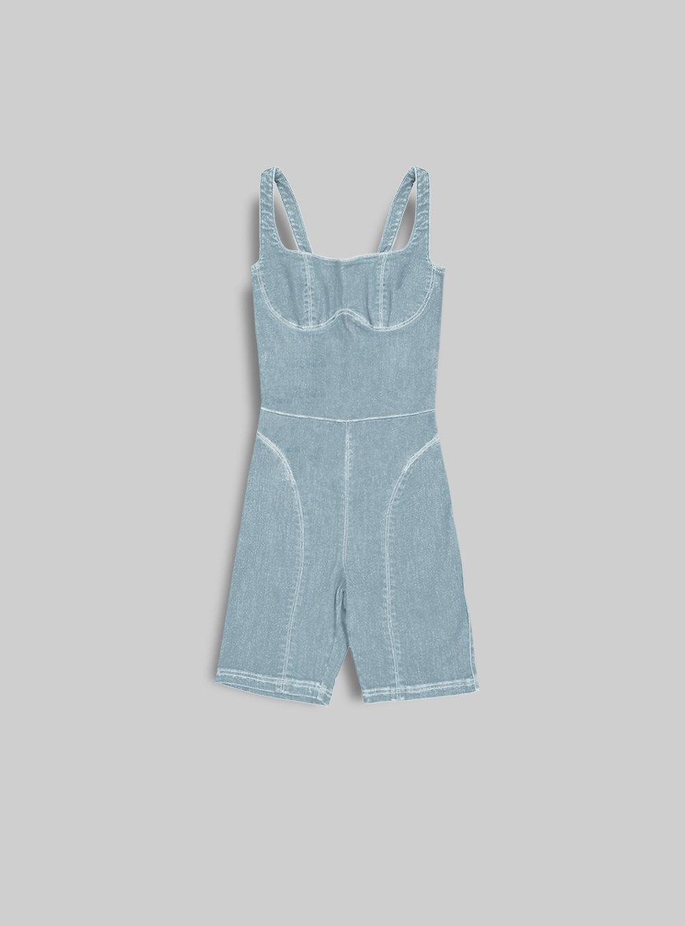 Short denim cyclist tracksuit, D007 LIGHT AZURE