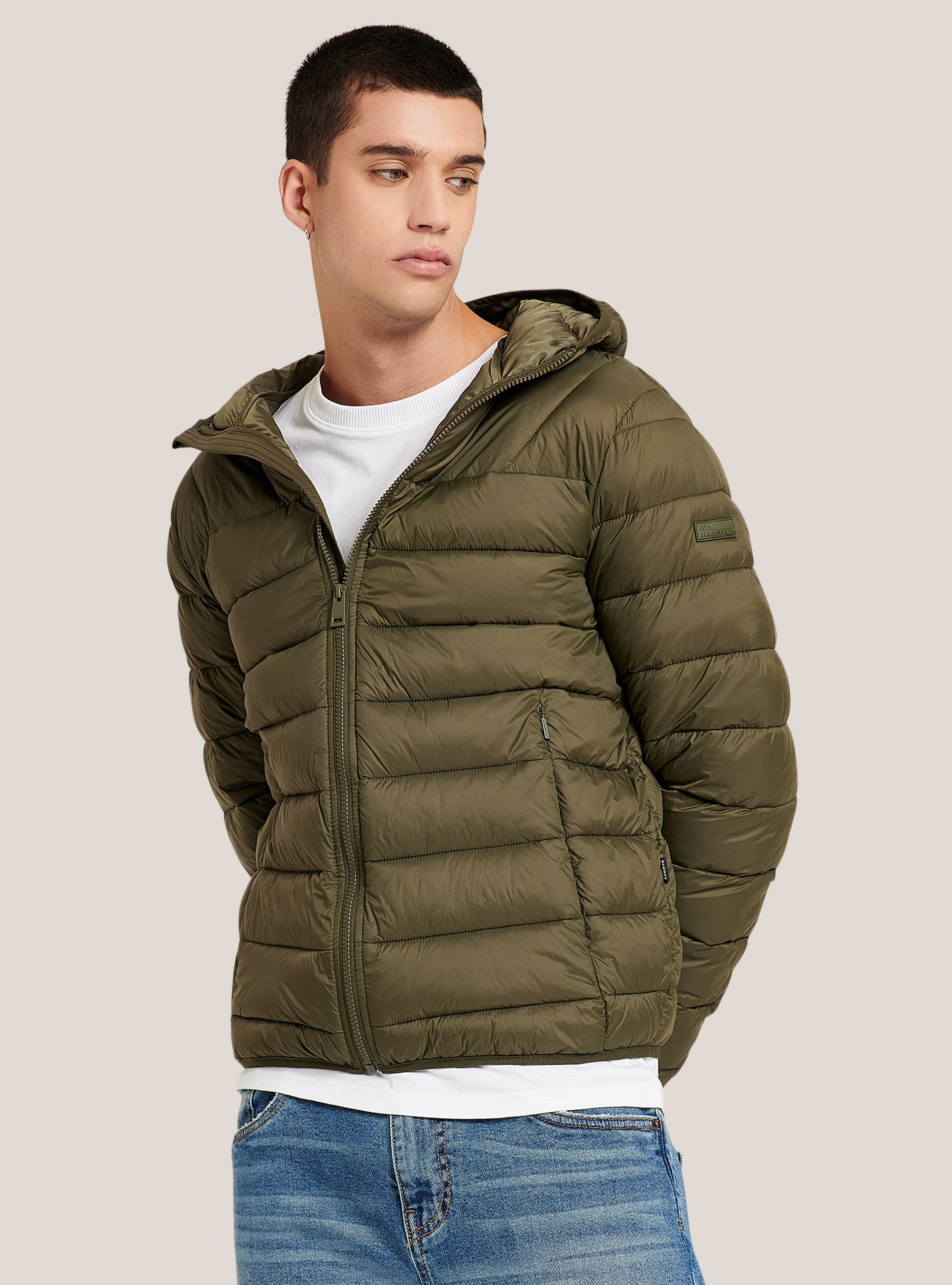 Basic jacket with 100% recycled padding, KAKI