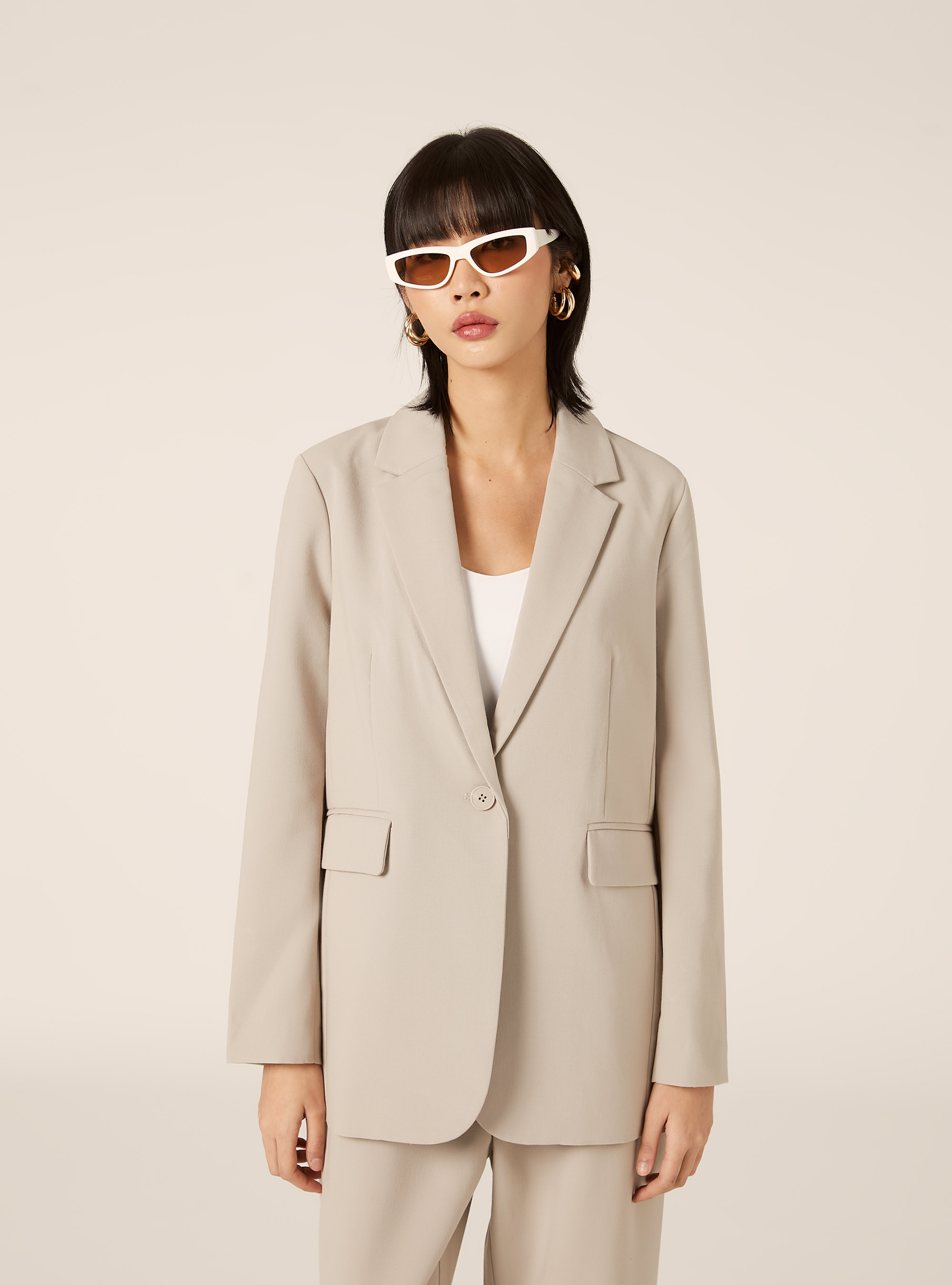 Blazer monopetto regular, BG2 BEIGE MEDIUM