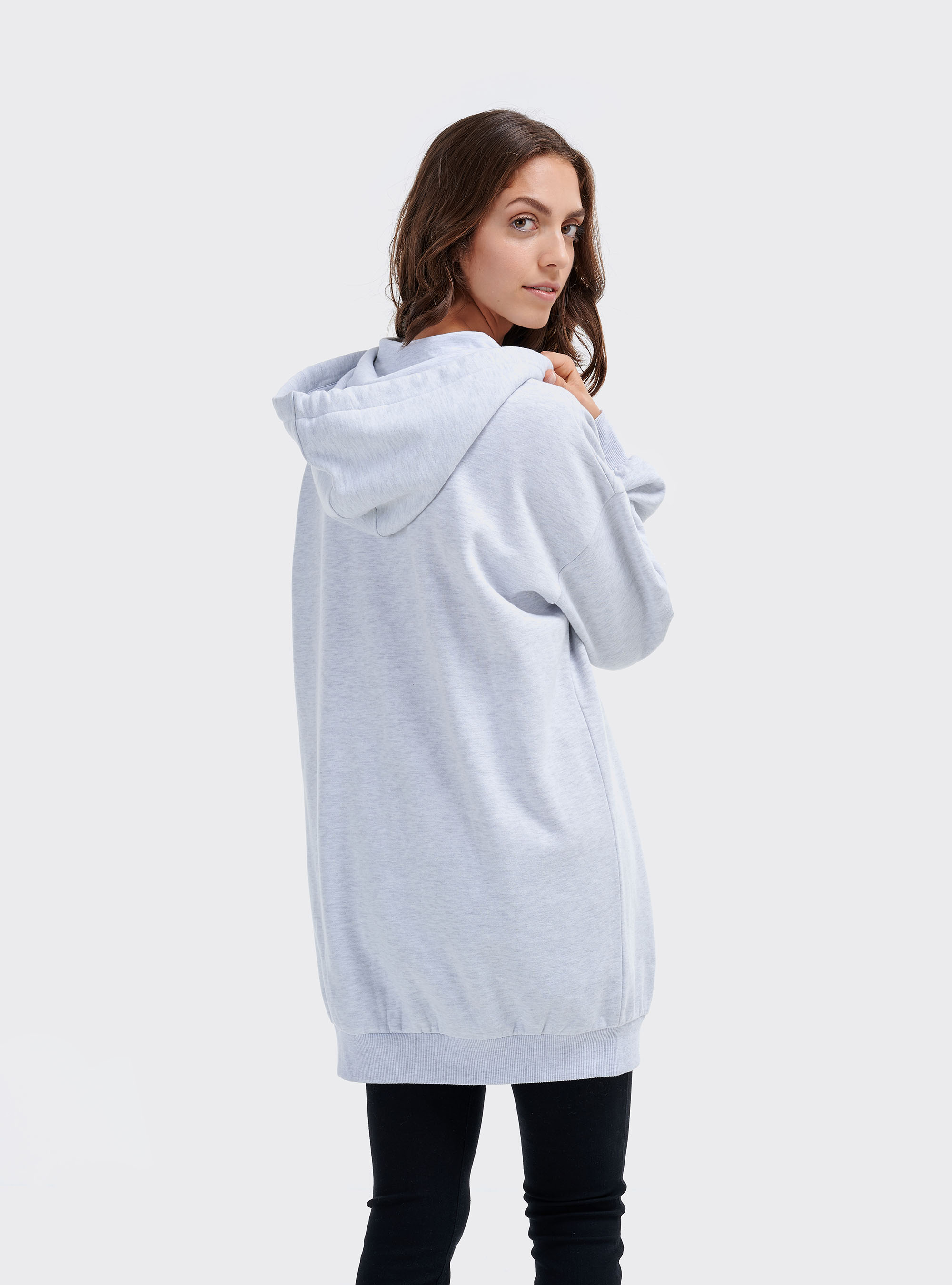 Sudadera oversize con capucha, BLANCO ÁRTICO