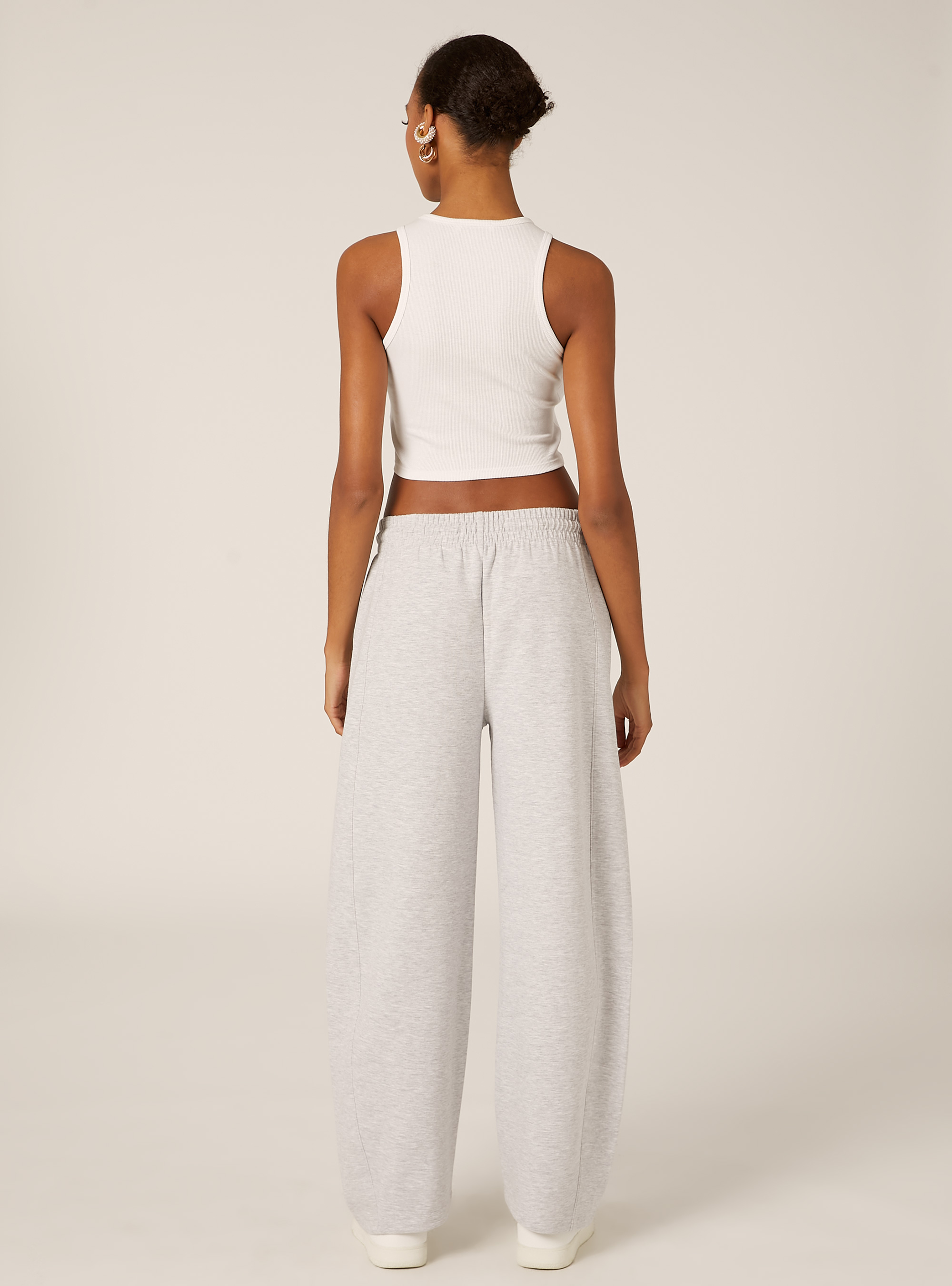 Barrel fit jogger trousers, MGY3 GREY MEL LIGHT