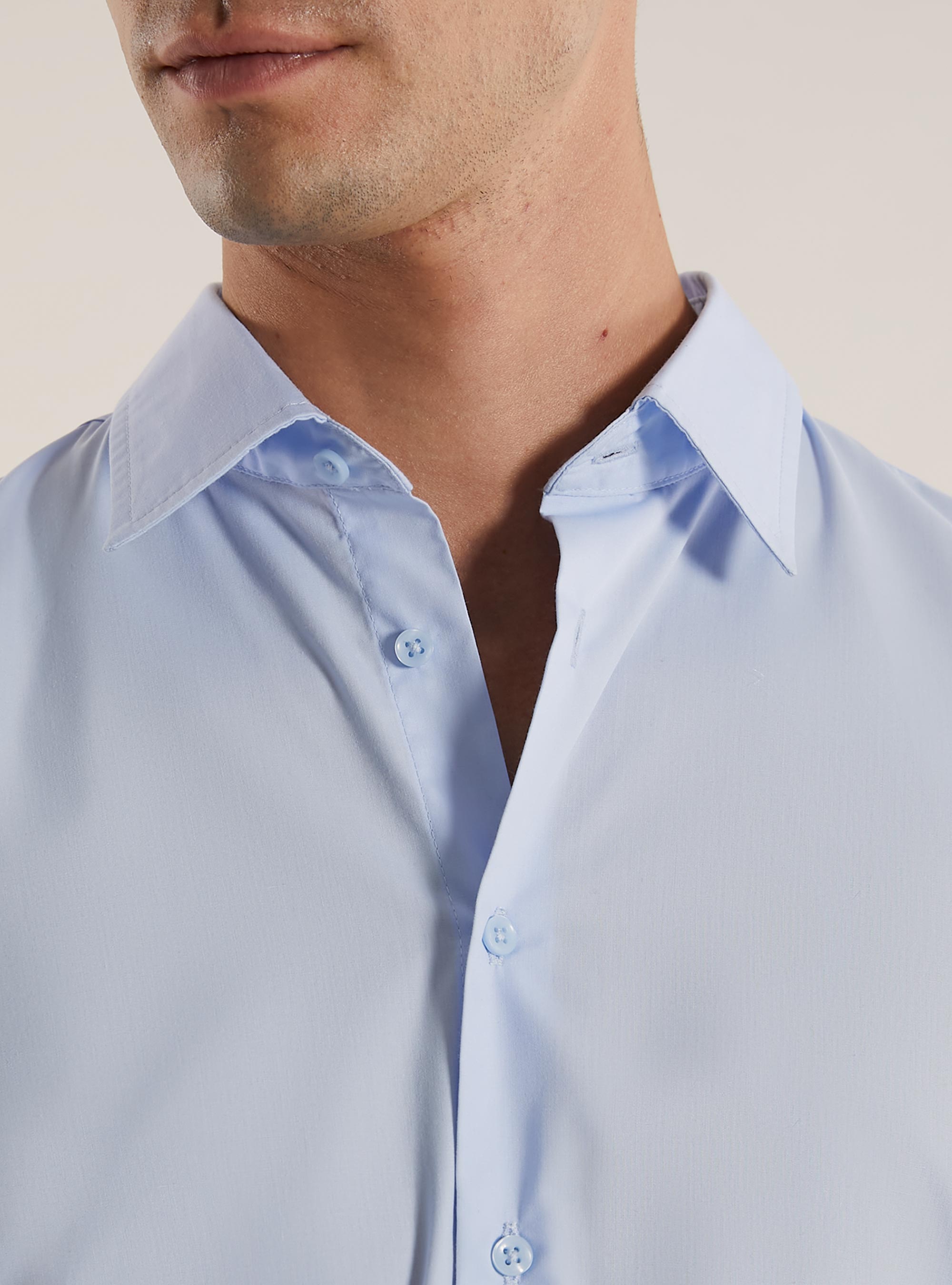Einfarbiges lang&auml;rmeliges Hemd, AZ1 AZURE DARK