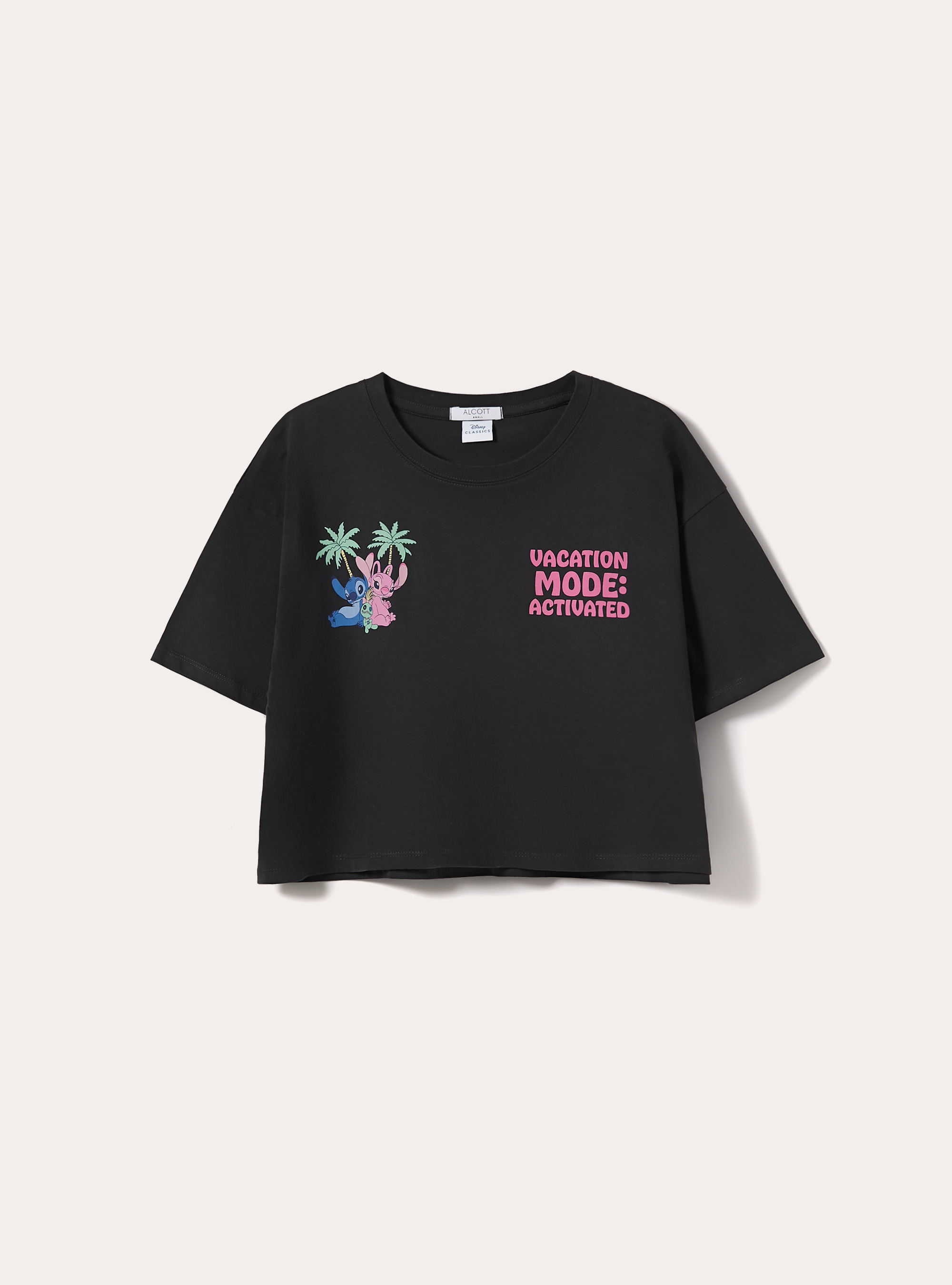 Lilo and Stitch T-shirt/ Alcott, BK3 BLACK CHARCOAL